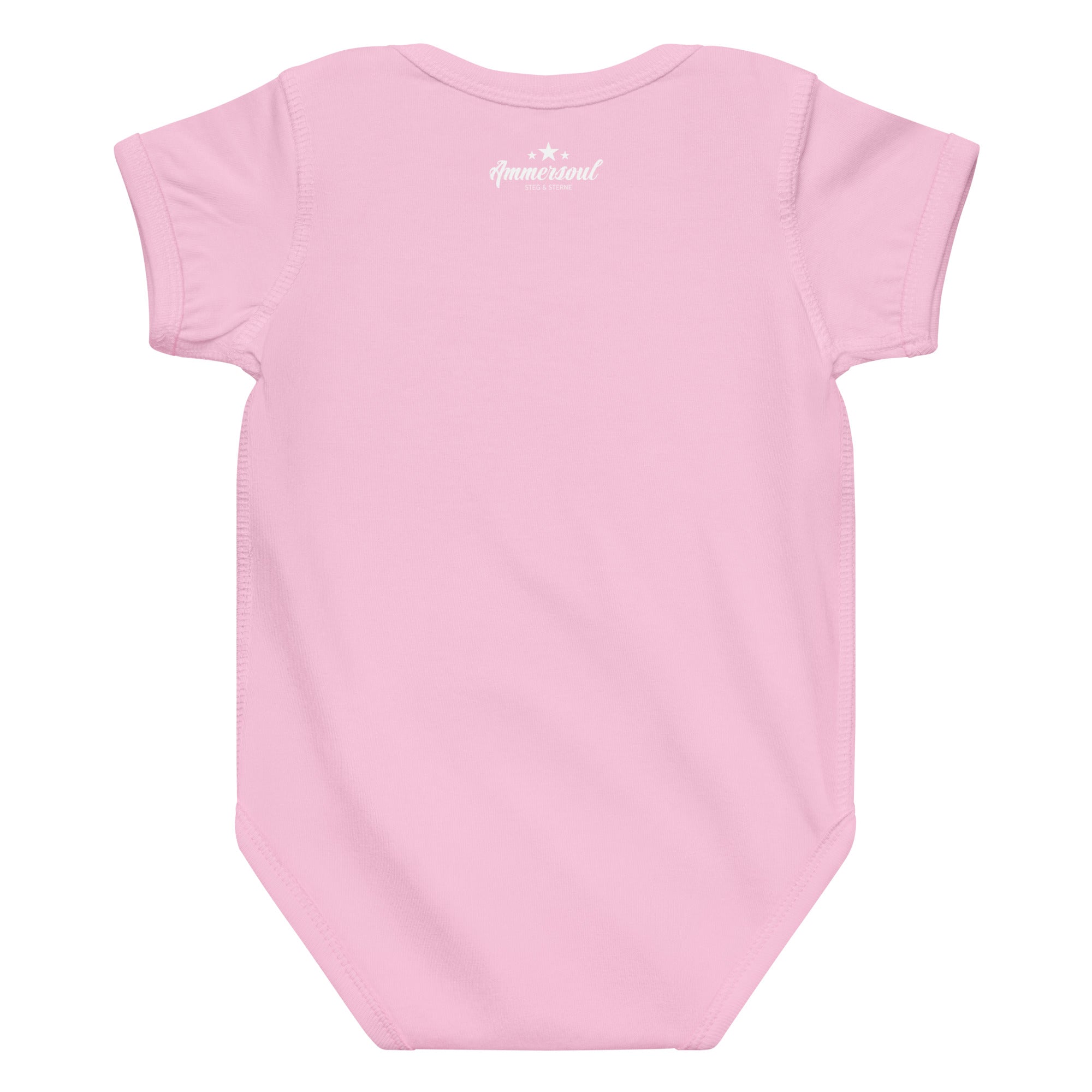 Ammersee Baby Body Unisex – Krabbe, Pink Rückseite – nachhaltige Babymode inspiriert von Starnberger See & Wörthsee in Bayern
