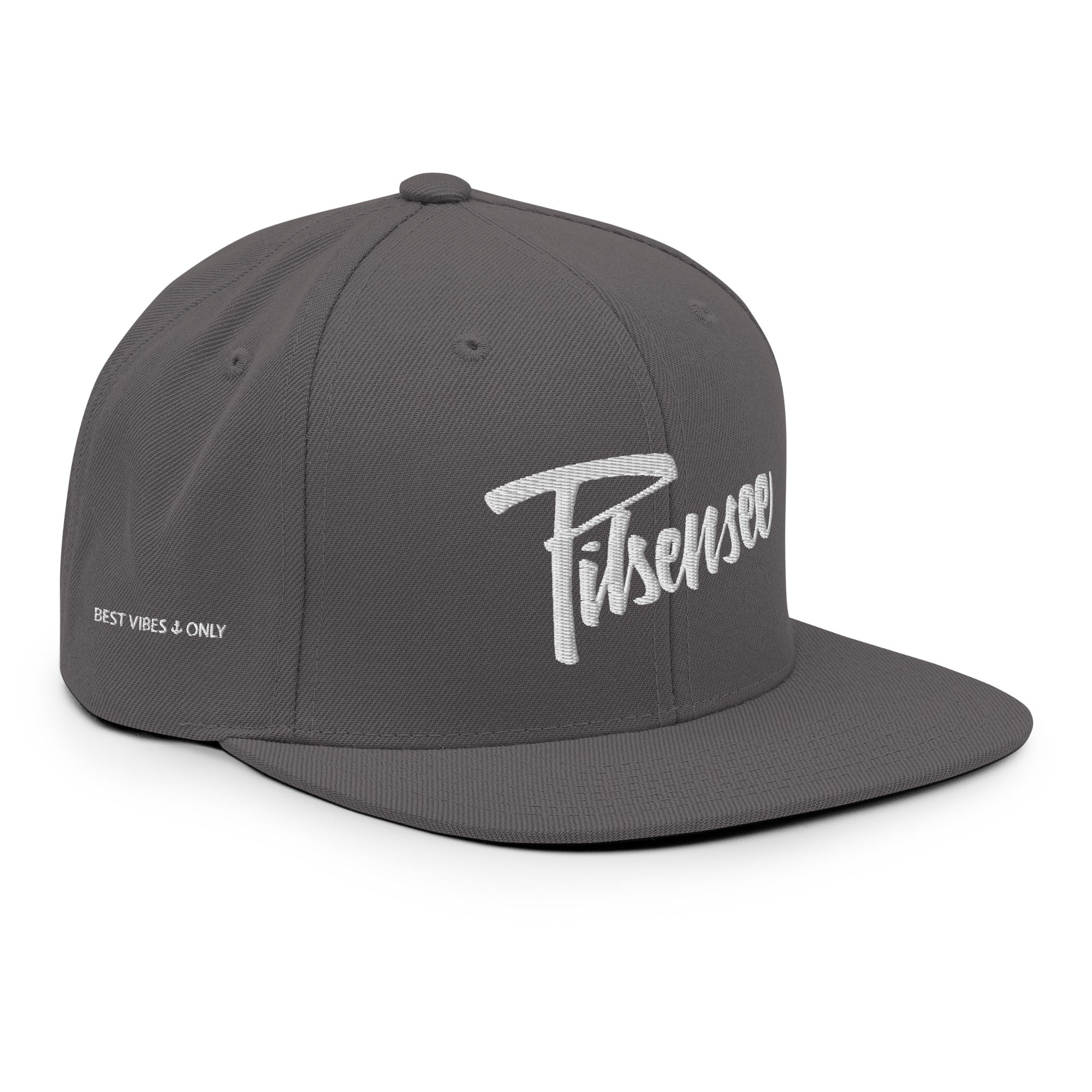 Pilsensee Cap, Grau, Frontalansicht, Streetwear Accessoire vom Pilsensee aus dem Fünfseenland in Bayern