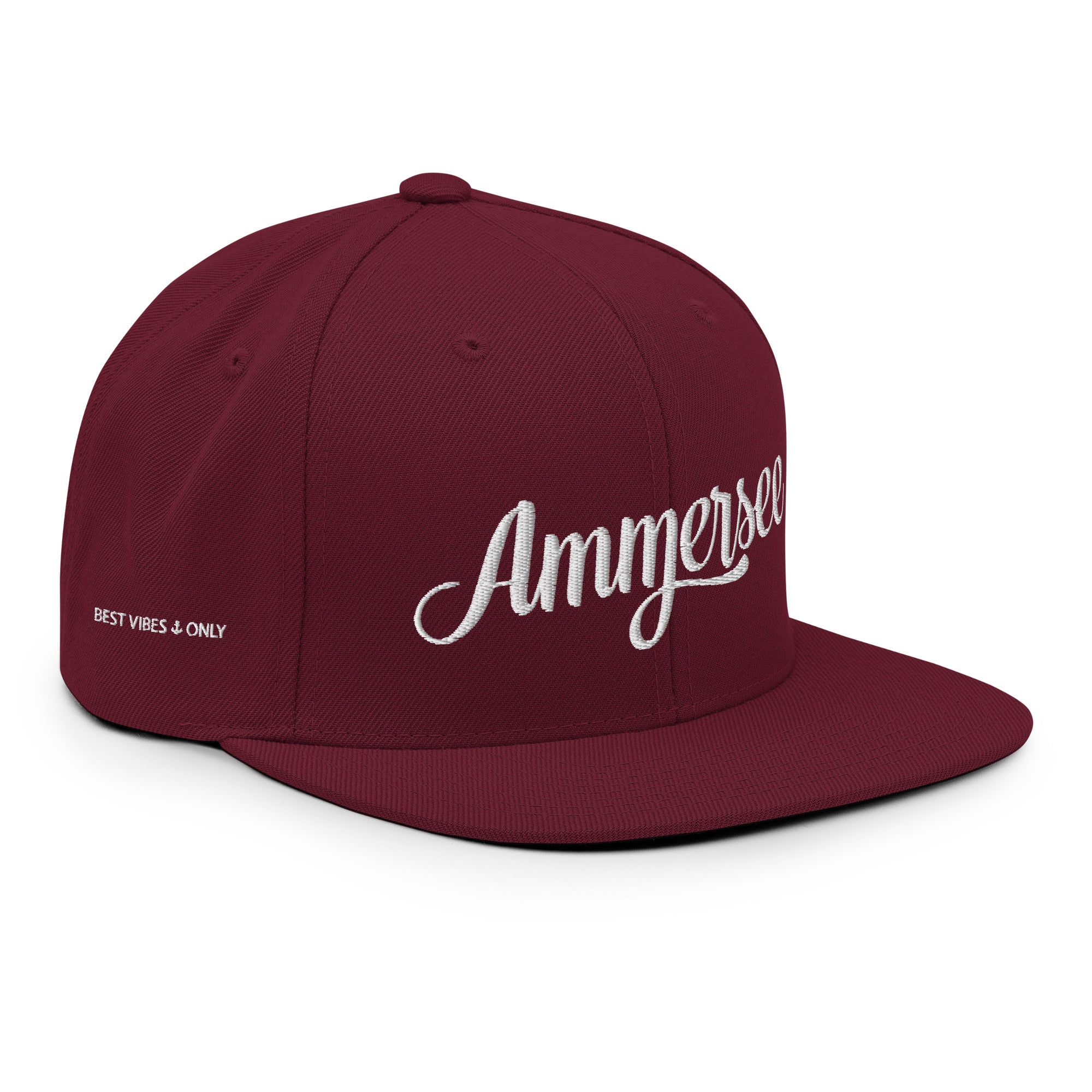 Ammersee Cap – Best Vibes Only, unisex, rot, bordeaux Ammersee Cap, Ammersee Cap Herren & Damen, Ammerseeliebe