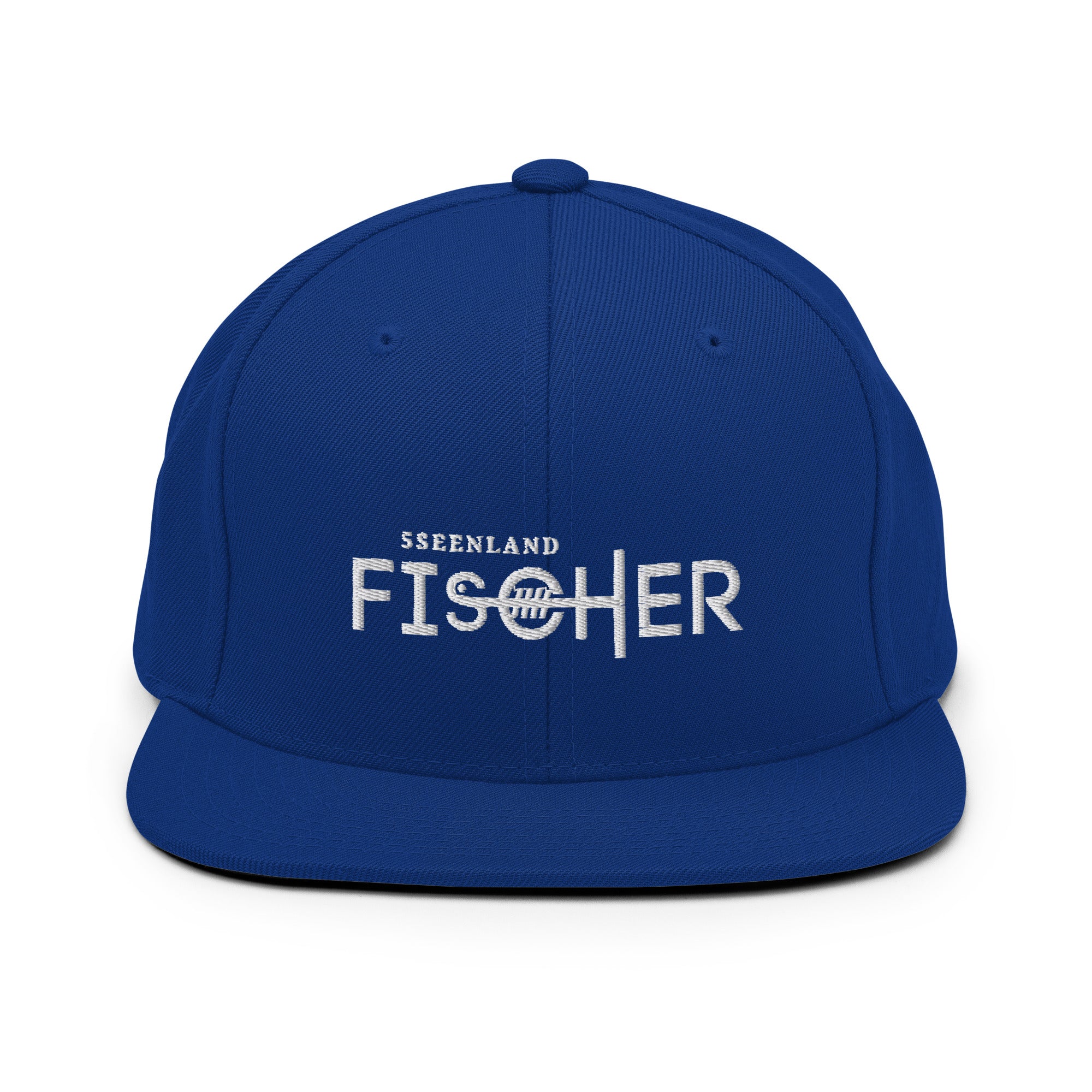 Snapback Cap Fischer Blau – Frontansicht inspiriert vom Fünfseenland & Augsburg Streetwear Lifestyle, Ammersoul Mode
