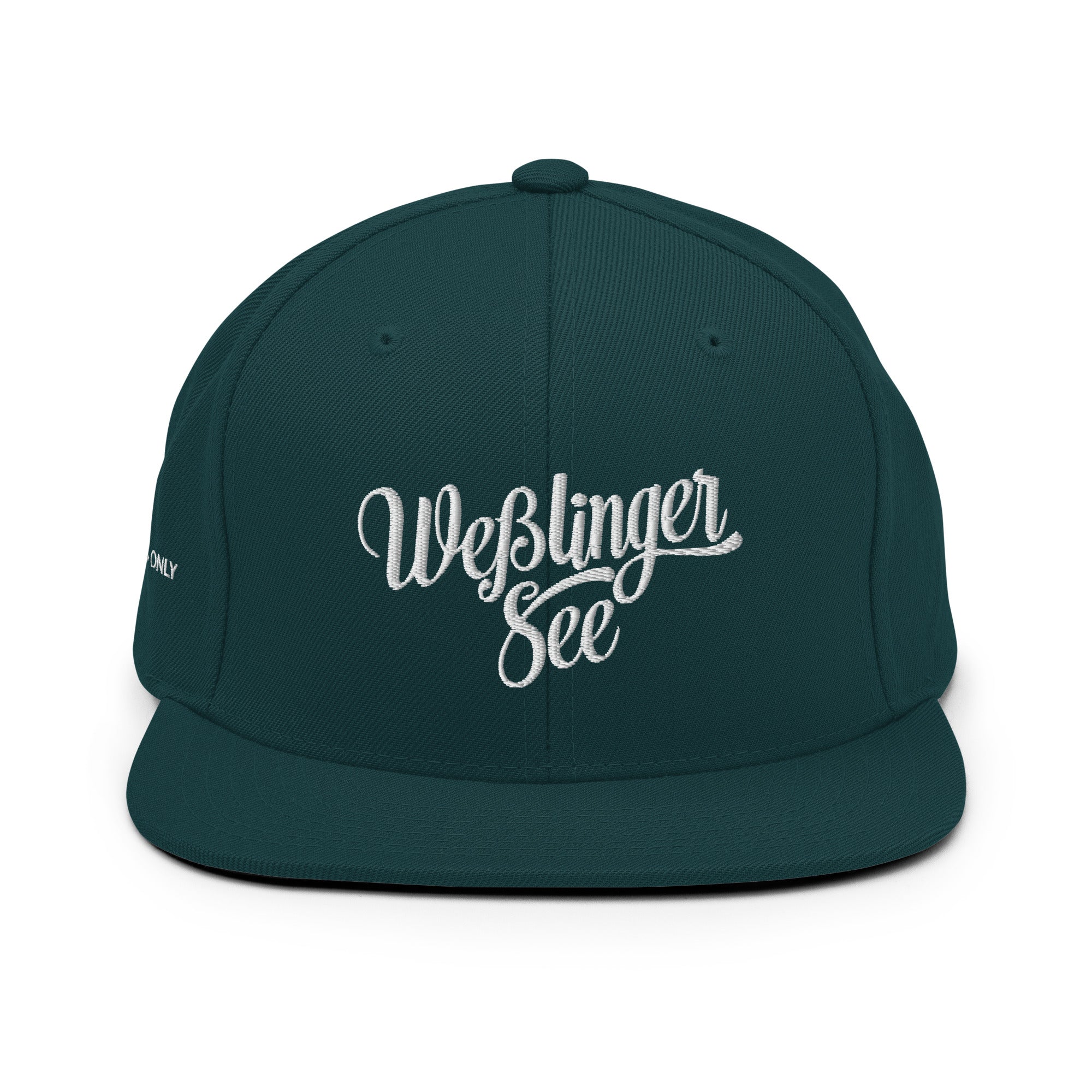 Weßlinger See Snapback Cap Grün – Detail Schirmunterseite grün inspiriert vom Weßling & Lifestyle am See