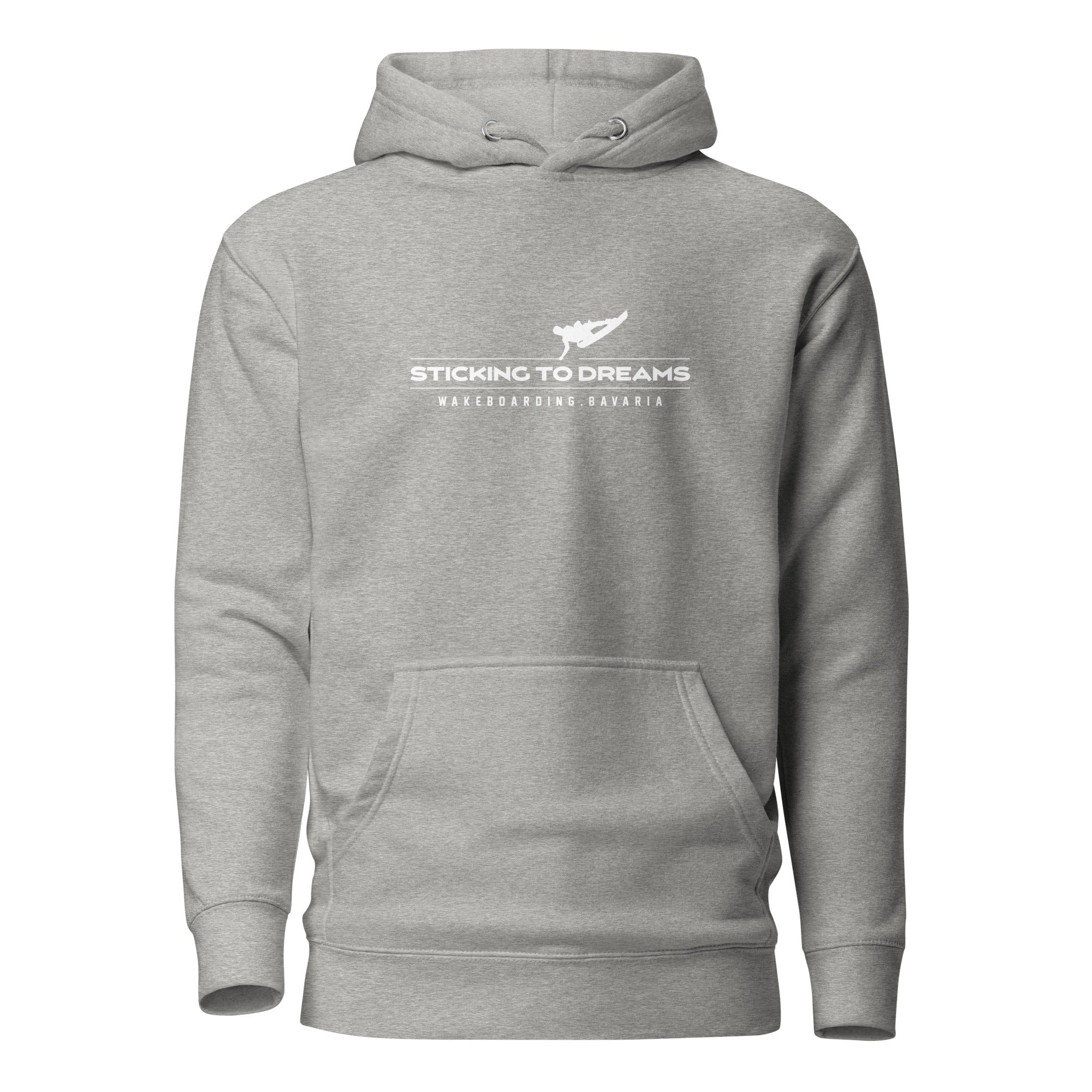 Wakeboarden Hoodie Unisex – Sticking to Dreams Wakeboarding inspiriert vom Wakeboarden am Ammersee, Starnberger See, Wörthsee
