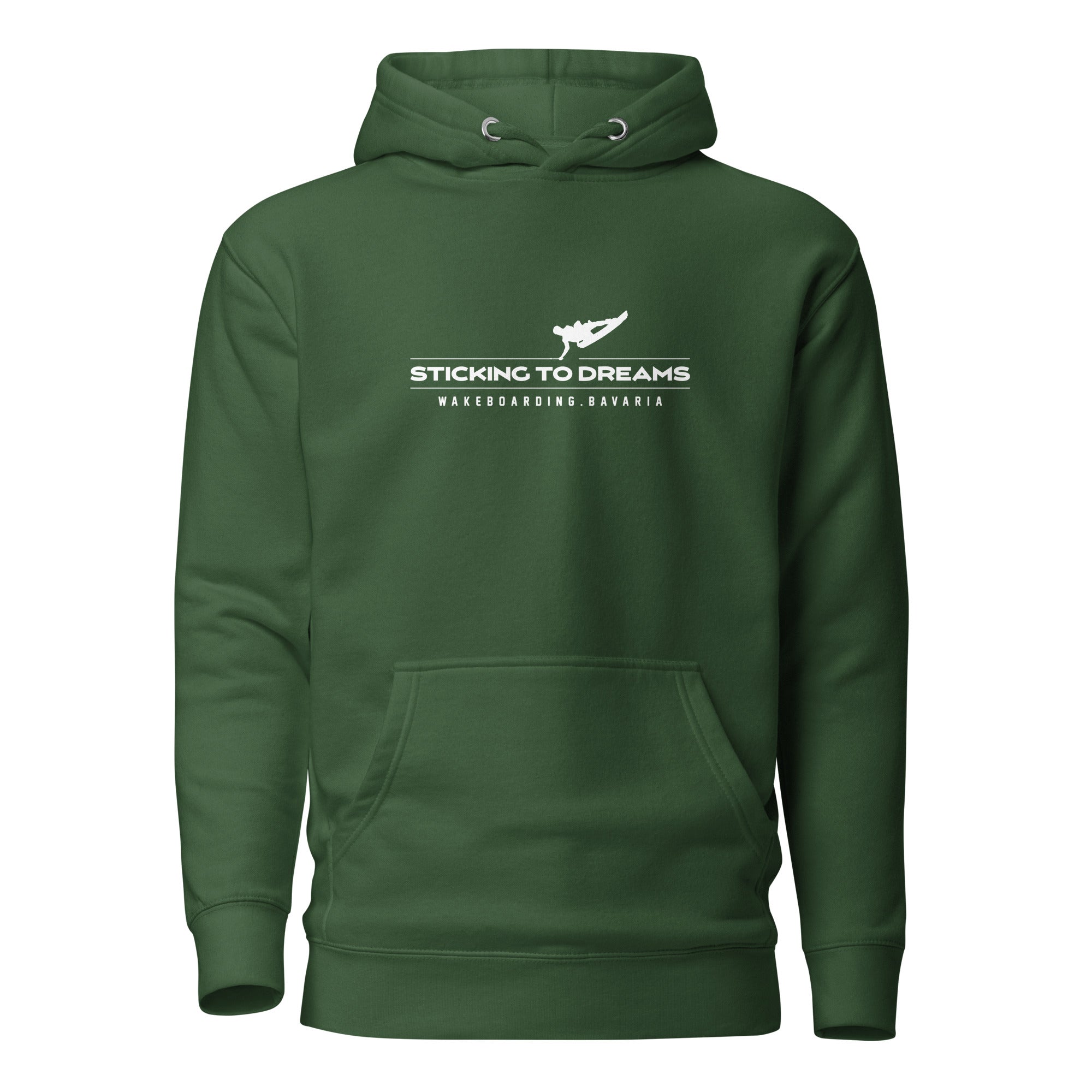 Wakeboarden Hoodie Unisex – Sticking to Dreams Wakeboarding inspiriert vom Wakeboarden am Ammersee, Starnberger See, Wörthsee