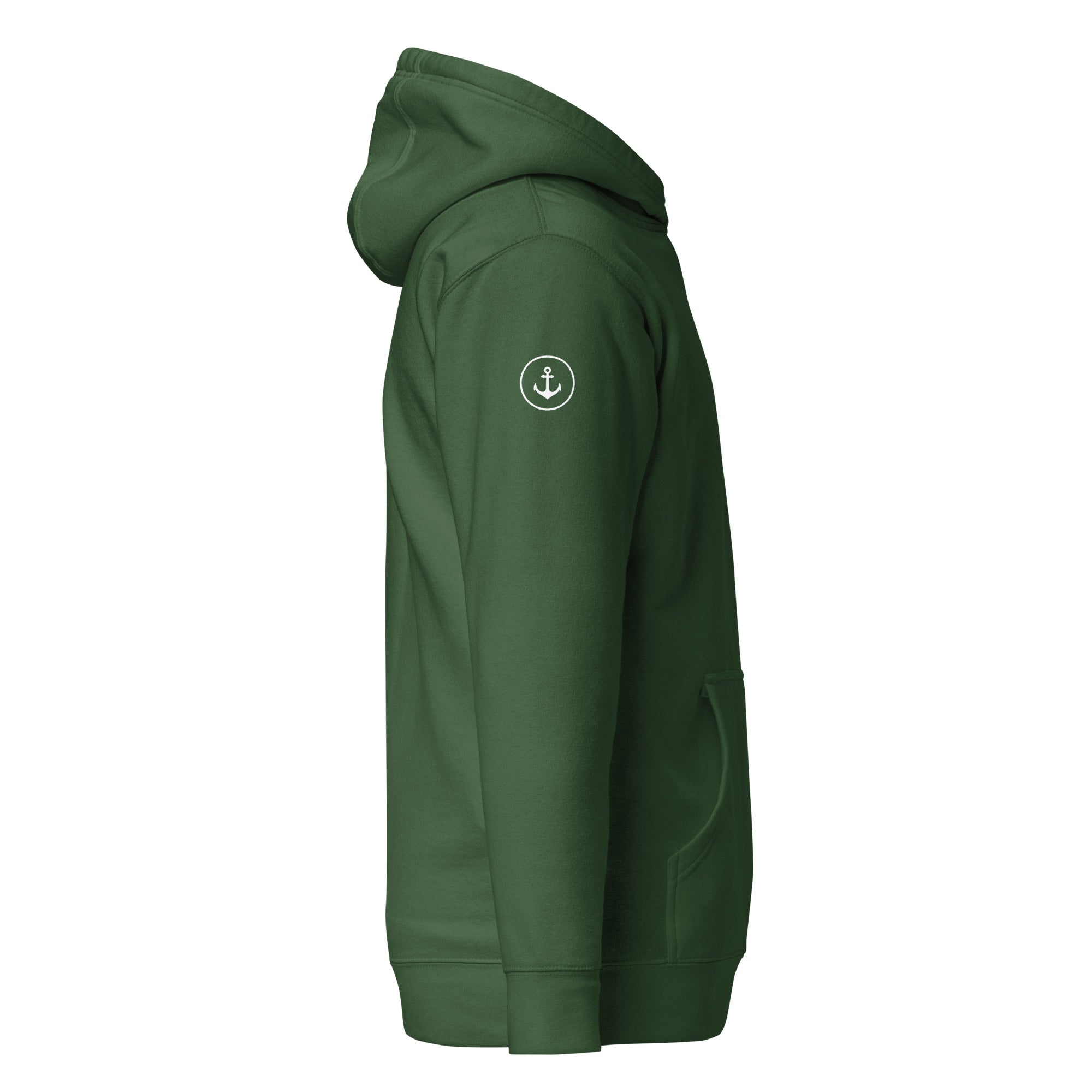 Grüner Fünfseenland Segeln Hoodie mit Ammersoul Print, inspiriert von Natur & Seenlandschaft am Ammersee im Fünfseenland
