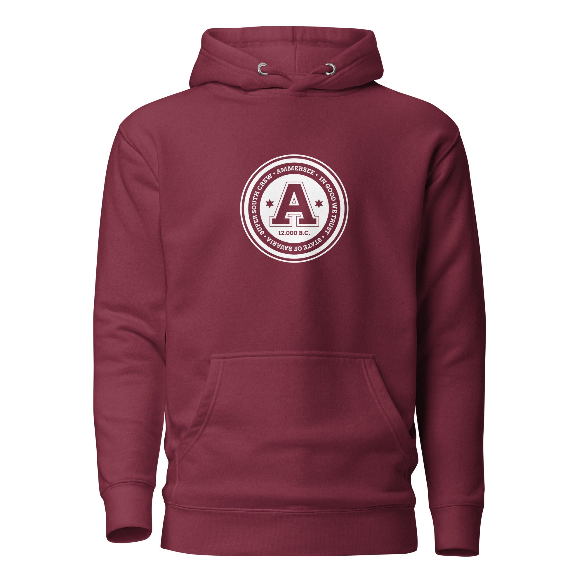 Der College Hoodie Unisex inspiriert vom Ammersee, Schondorf am Ammersee, Herrsching am Ammersee, Dießen am Ammersee, Utting
