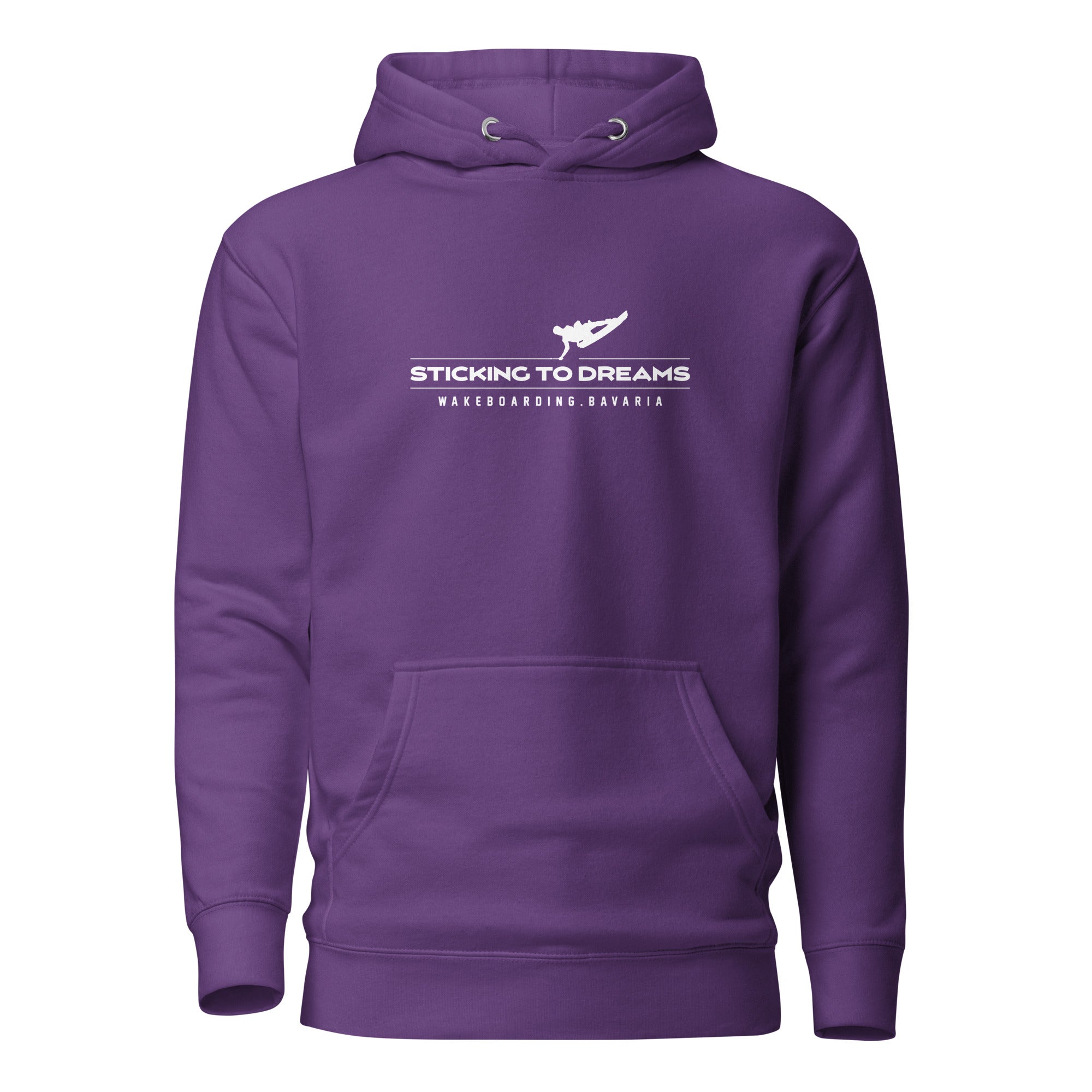 Wakeboarden Hoodie Unisex – Sticking to Dreams Wakeboarding inspiriert vom Wakeboarden am Ammersee, Starnberger See, Wörthsee