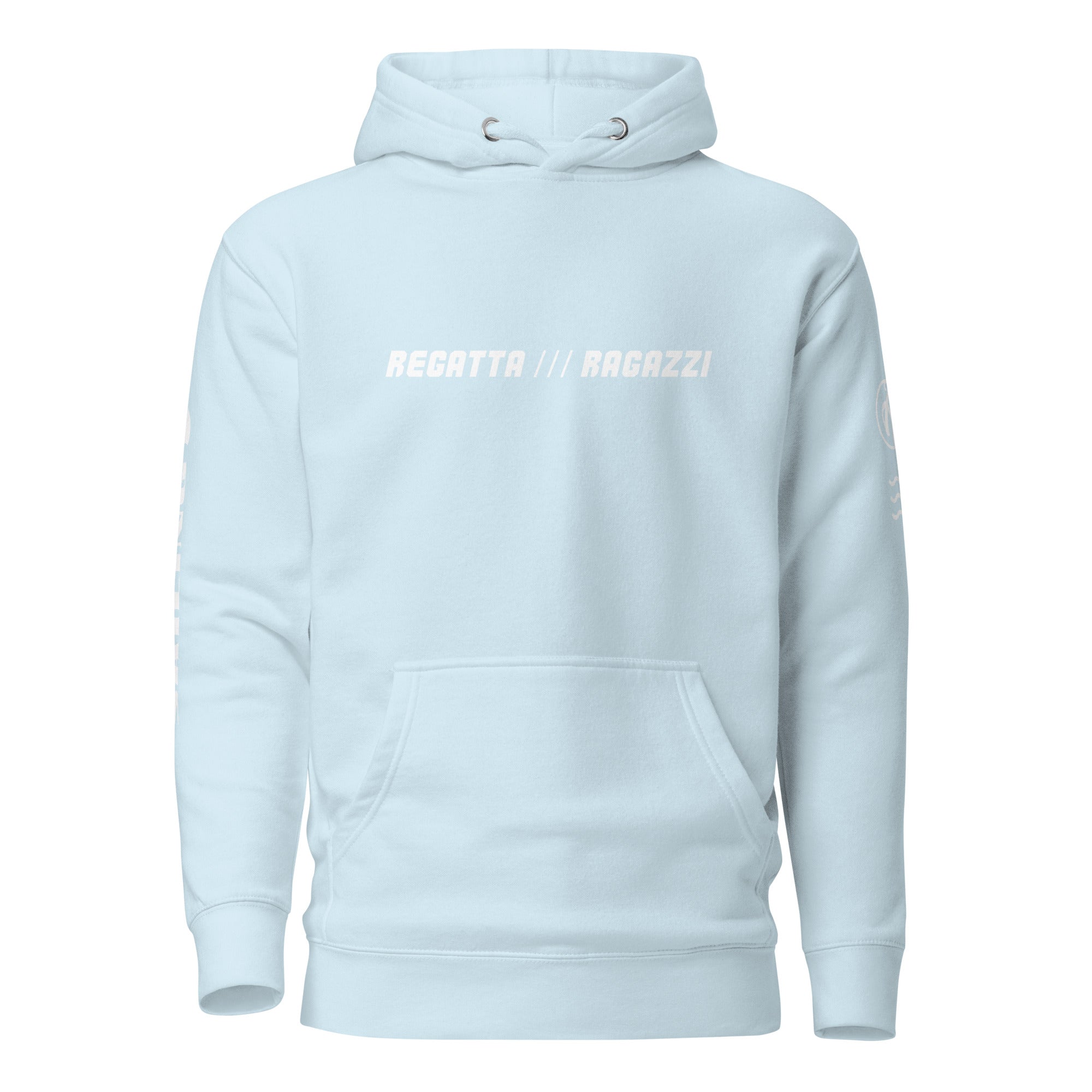 Regatta Segeln Unisex Hoodie Hellblau Front – Ammersoul Segeln Hoodie inspiriert von Ammersee Streetwear