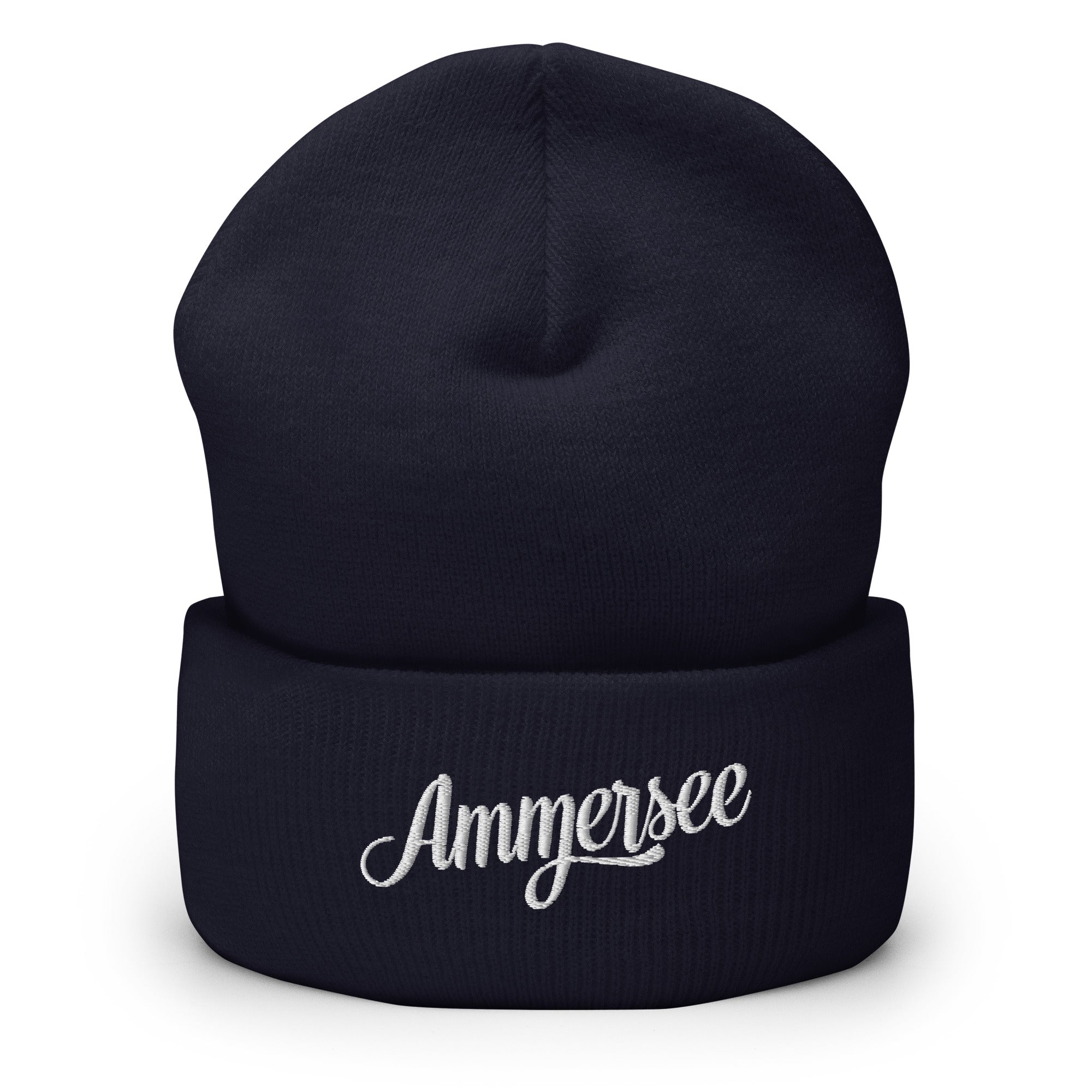 Ammersee Mütze & Beanie Dunkelblau – kuschelige blaue Ammersee Mütze inspiriert von Schondorf & Herrsching am Ammersee