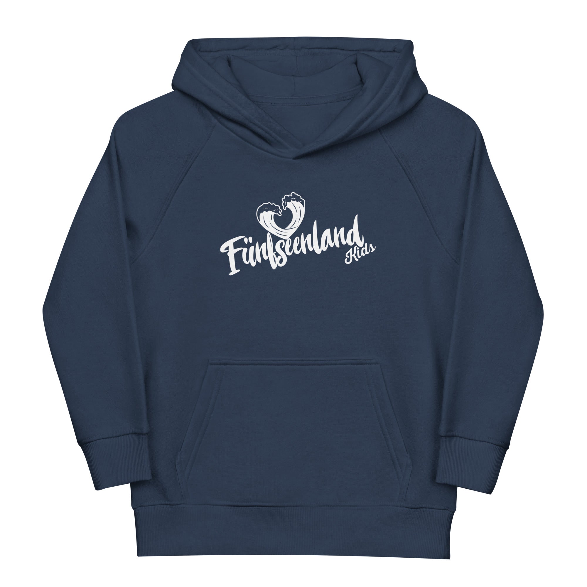 Fünfseenland Kinder Hoodie, Vorne, Navy, inspiriert vom Ammersee, Starnberger See, Wörthsee, Pilsensee & Weßlinger See.