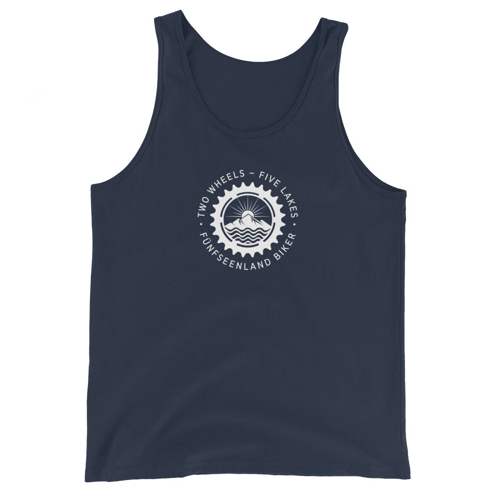 Mountainbike Tank Top Unisex, dunkelblau, navy, Mountainbike & E-Bike Shirt aus Schondorf am Ammersee, Herrsching & Dießen