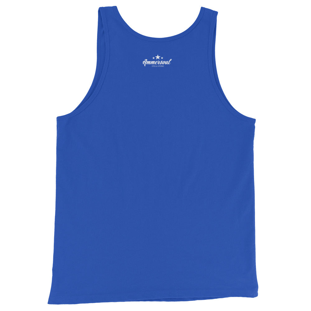 Mountainbike Tank Top Unisex, dunkelblau, navy, Mountainbike & E-Bike Shirt für Fahrrad Touren um den Wörthsee in Steinebach