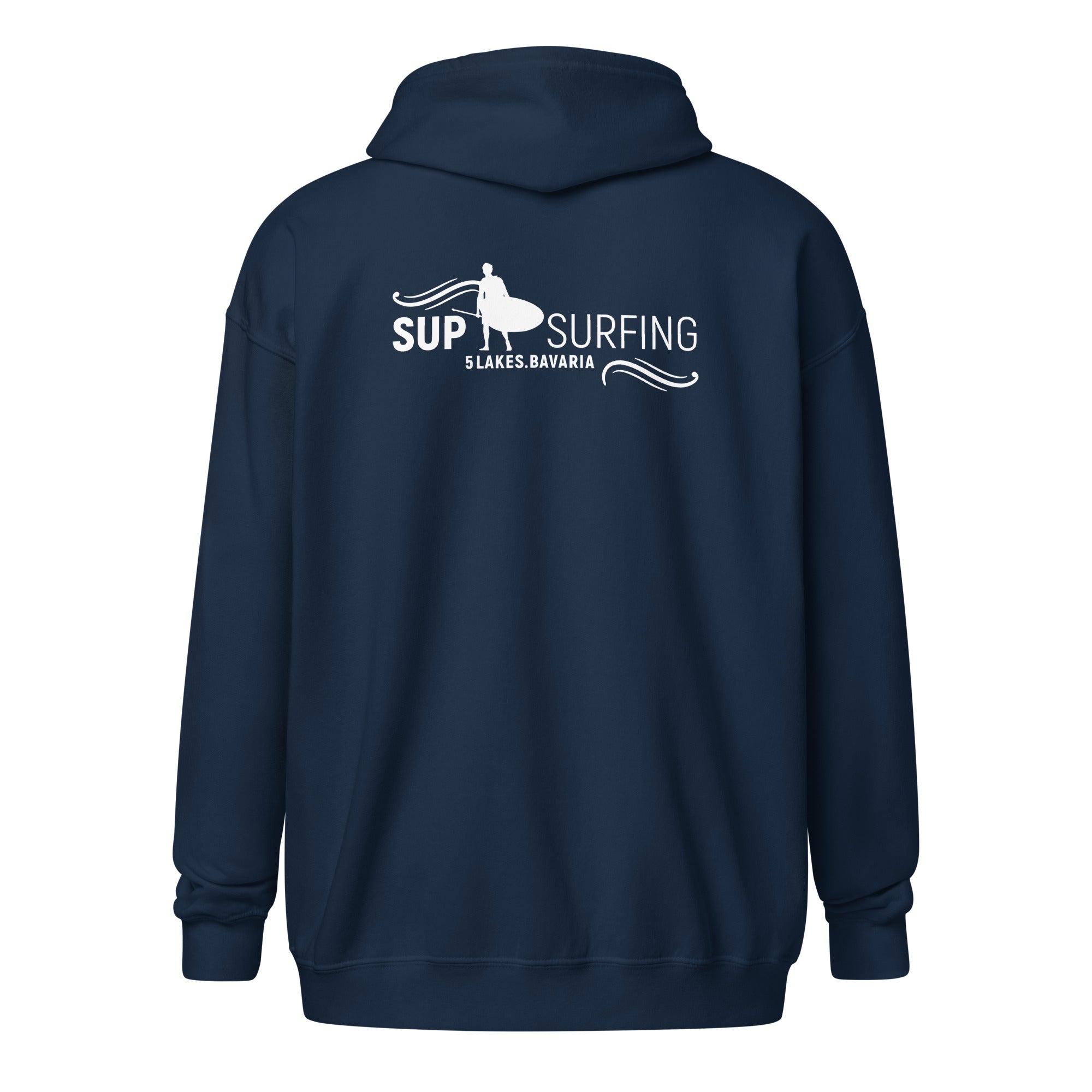 SUP Boarden Zipper Hoodie Unisex – Fünfseenland inspiriert vom SUP am Ammersee, Starnberger See, Wörthsee, Pilsensee, Weßling