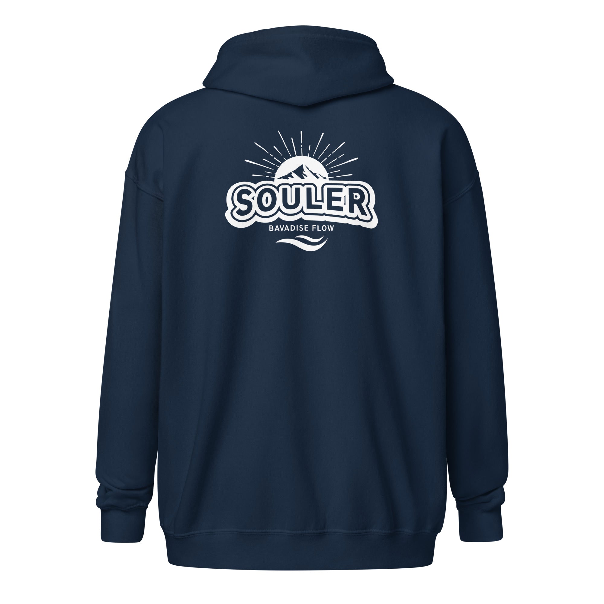 Souler Zipper Hoodie Unisex Navy – Ammersee Kleidung inspiriert von Herrsching & Dießen am Ammersee nahe Augsburg