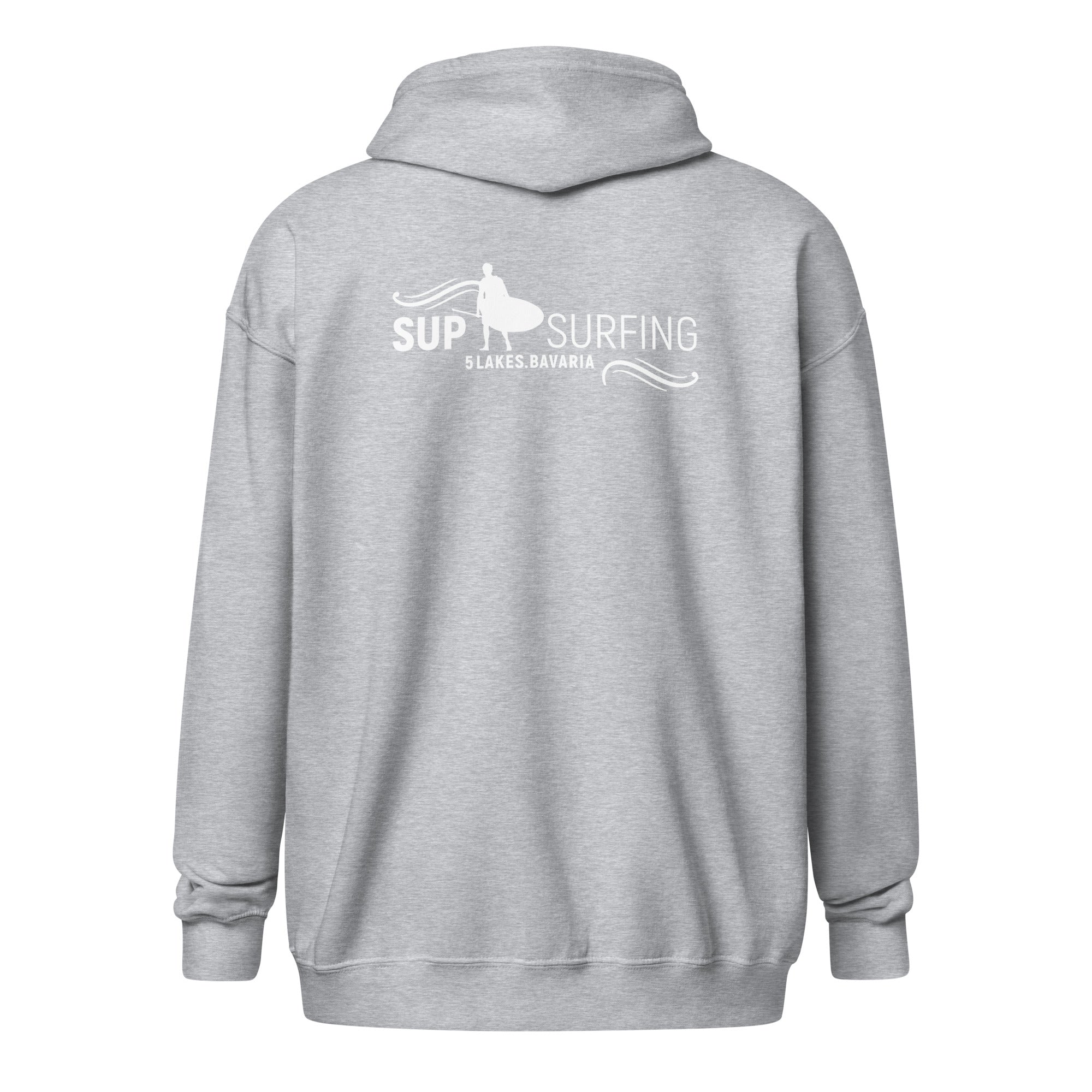 SUP Boarden Zipper Hoodie Unisex – Fünfseenland inspiriert vom SUP am Ammersee, Starnberger See, Wörthsee, Pilsensee, Weßling