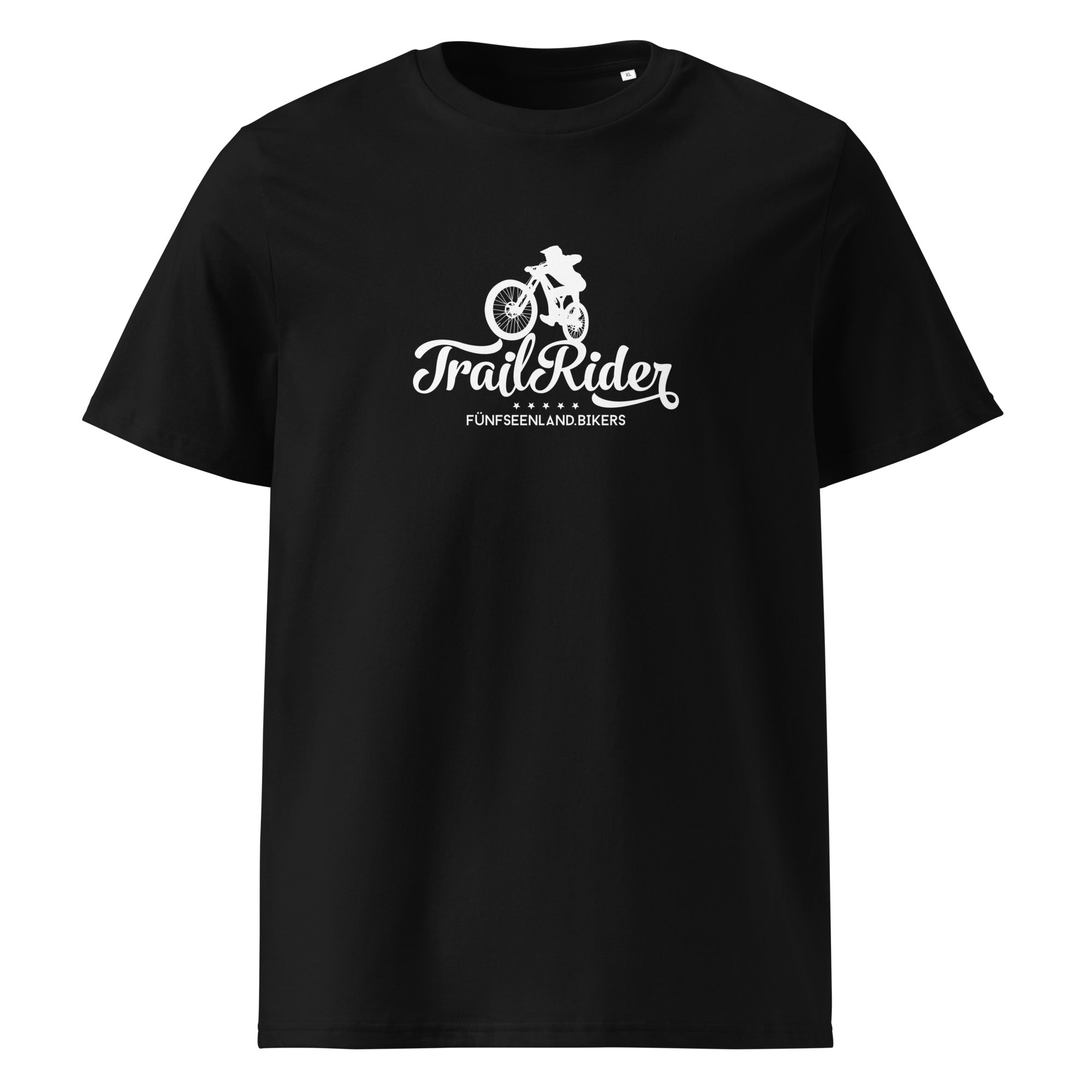 Mountainbike T-Shirt Unisex – Trail Rider, inspiriert von Bike, E-Bike, Rad und Fahrrad Touren am Ammersee, Starnberger See