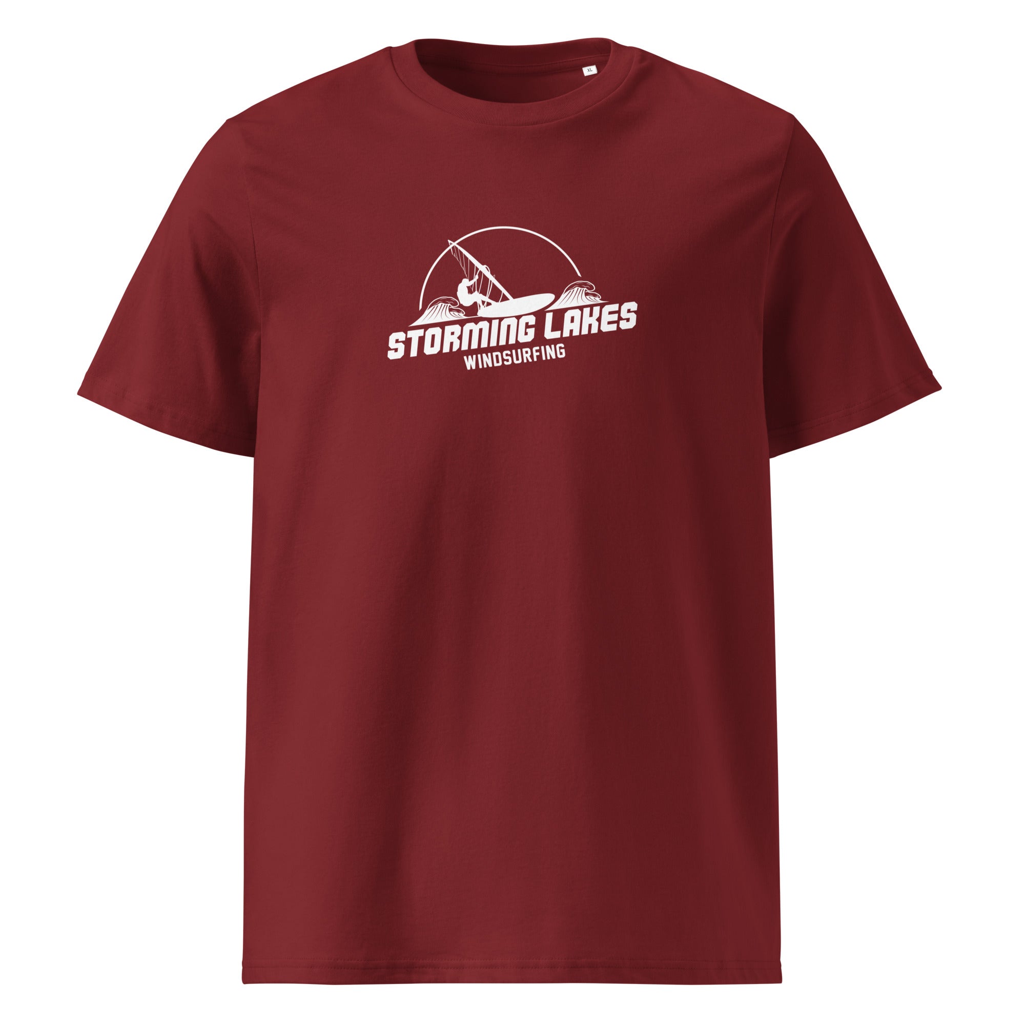 Windsurfen T-Shirt Unisex – Storming Lakes Windsurfing inspiriert vom Ammersee, Starnberger See, Wörthsee, Pilsensee