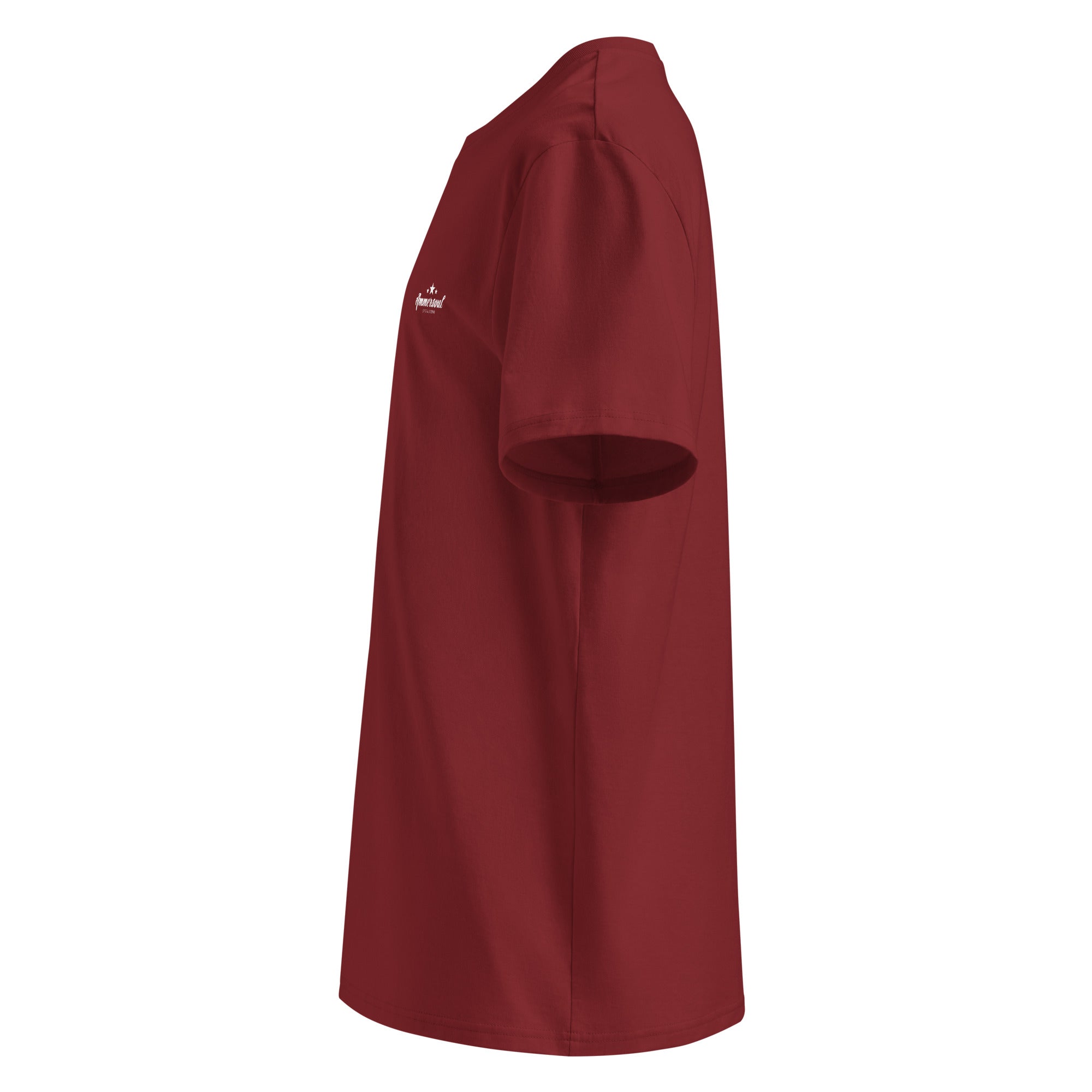 Windrider T-Shirt Rot – Seitenansicht inspiriert vom Starnberger See & sportliche Mode für Windsurfer