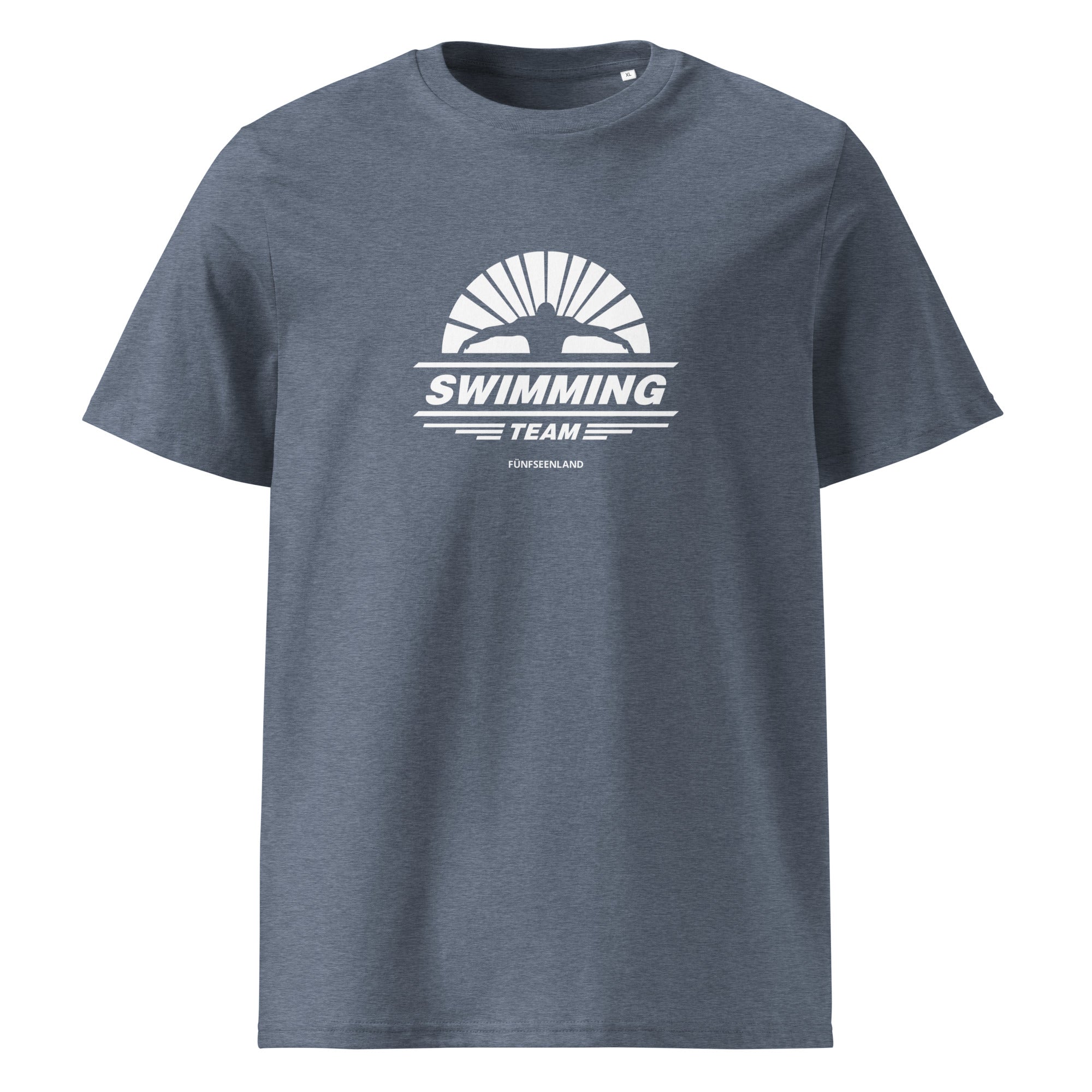 Schwimmer Team T-Shirt Unisex Dunkelblau – modernes Teamshirt für Schwimmer inspiriert von Dießen am Ammersee & Riederau