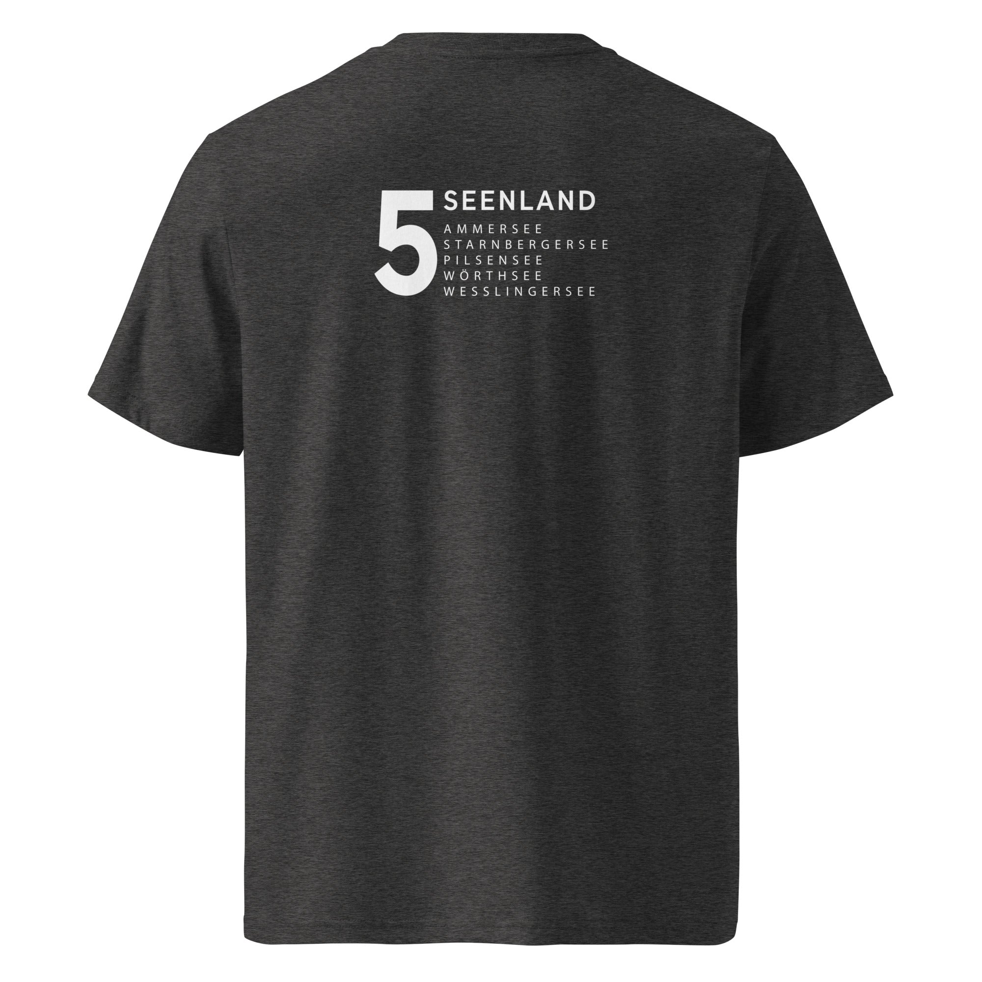 Fünfseenland T-Shirt Unisex Schwarz – Shirt inspiriert vom Ammersee, Starnberger See, Wörthsee, Pilsensee, Weßlinger See