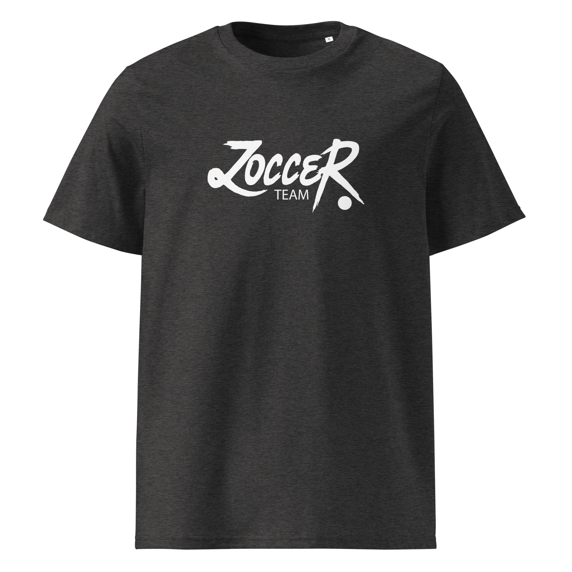 Fußball T-Shirt Unisex  | ZOCCER TEAM | Dunkelgrau (Heather Grau)| Ammersoul Streetwear & Mode | Frontansicht