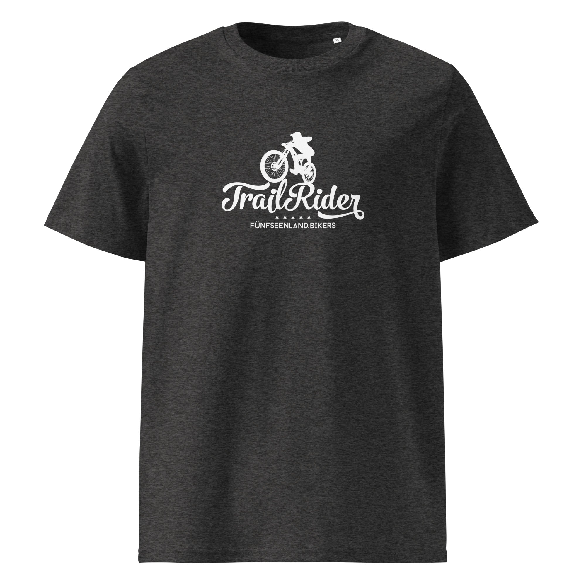 Mountainbike T-Shirt Unisex – Trail Rider, inspiriert von Bike, E-Bike, Rad und Fahrrad Touren am Ammersee, Starnberger See