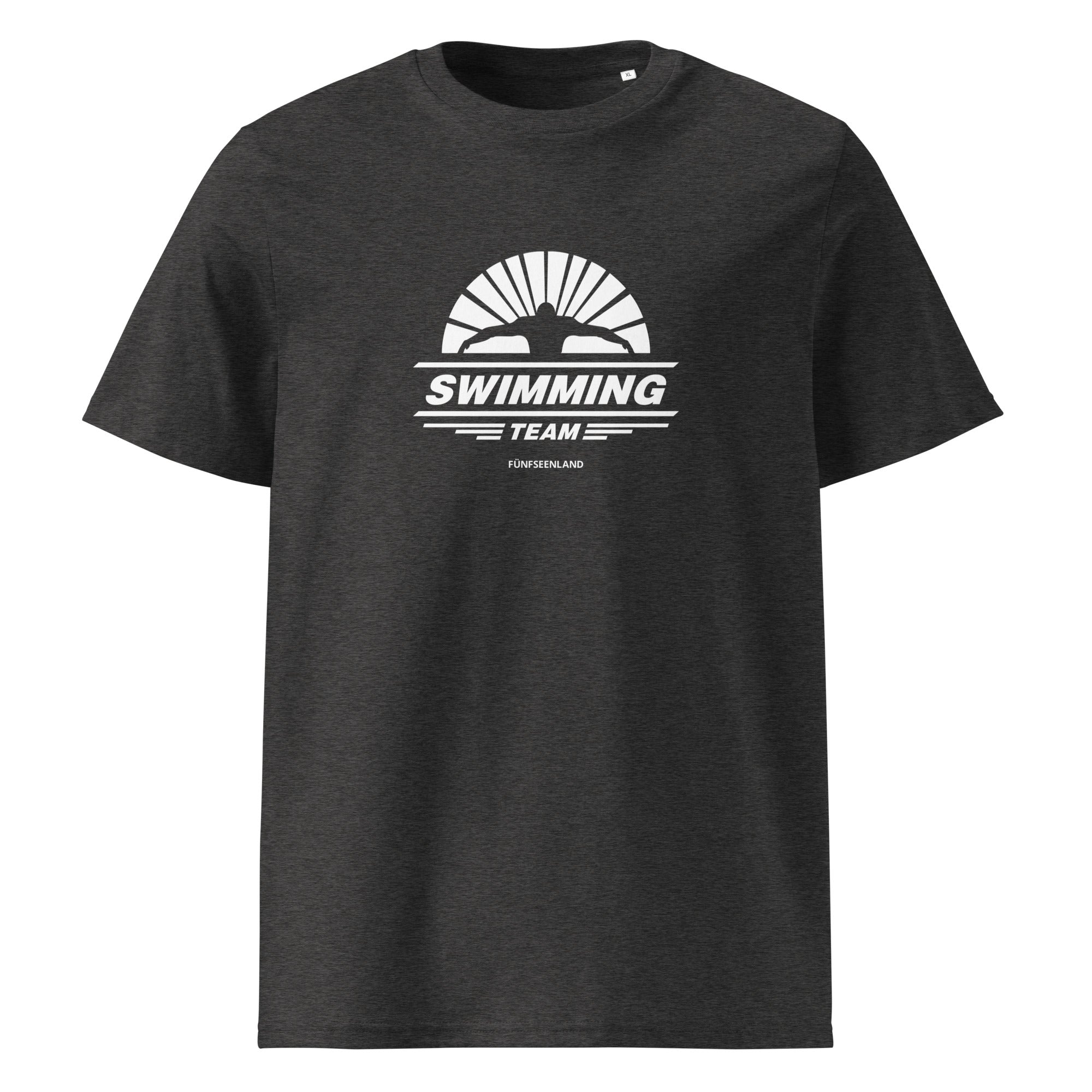 Schwimmer Team T-Shirt Unisex Grau – Schwimmsport Design inspiriert vom Ammersee & Inning am Ammersee im Fünfseenland