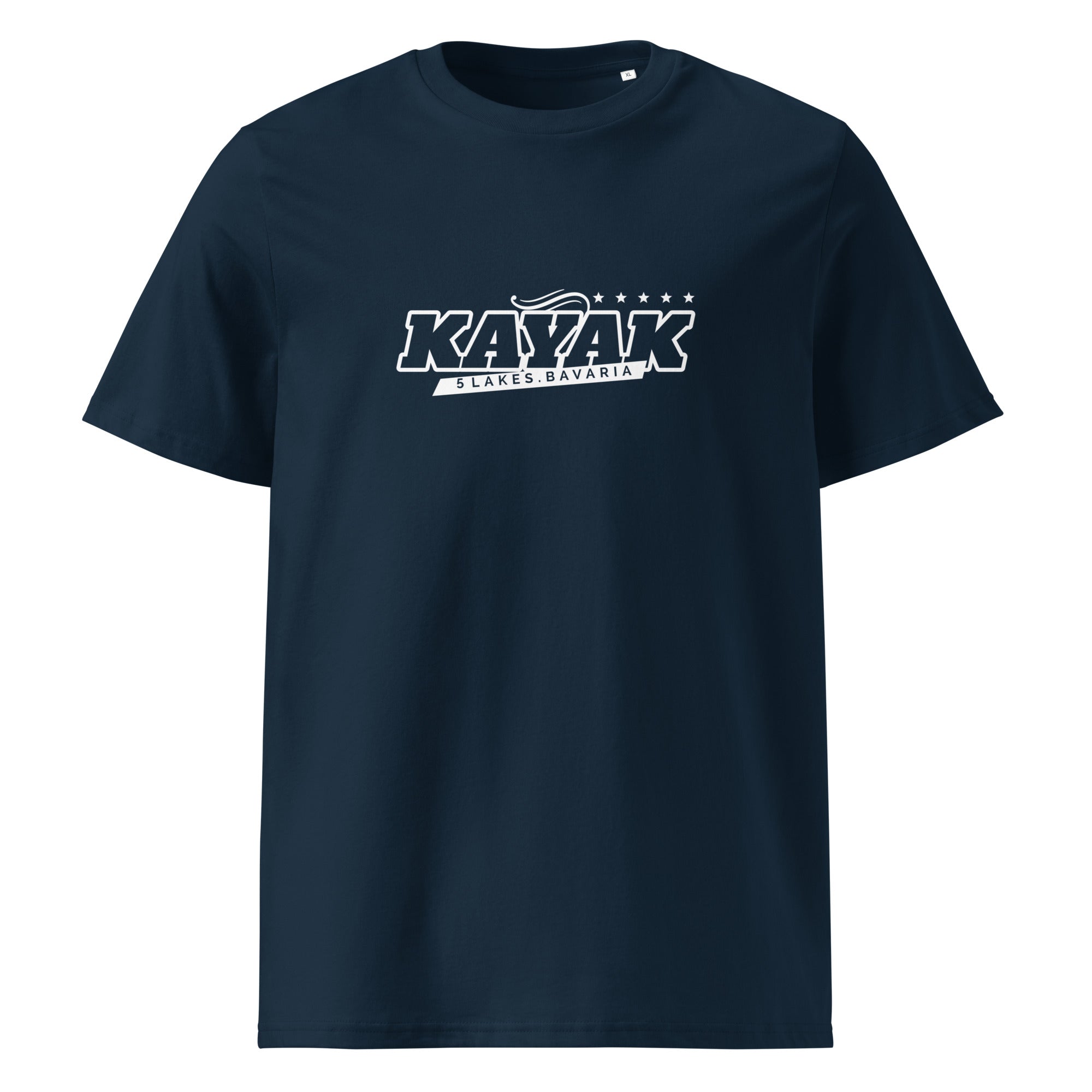 Kayak T-Shirt Unisex Navy – Streetwear inspiriert vom Ammersee im Fünfseenland, nachhaltige Mode für Wassersport & Freizeit