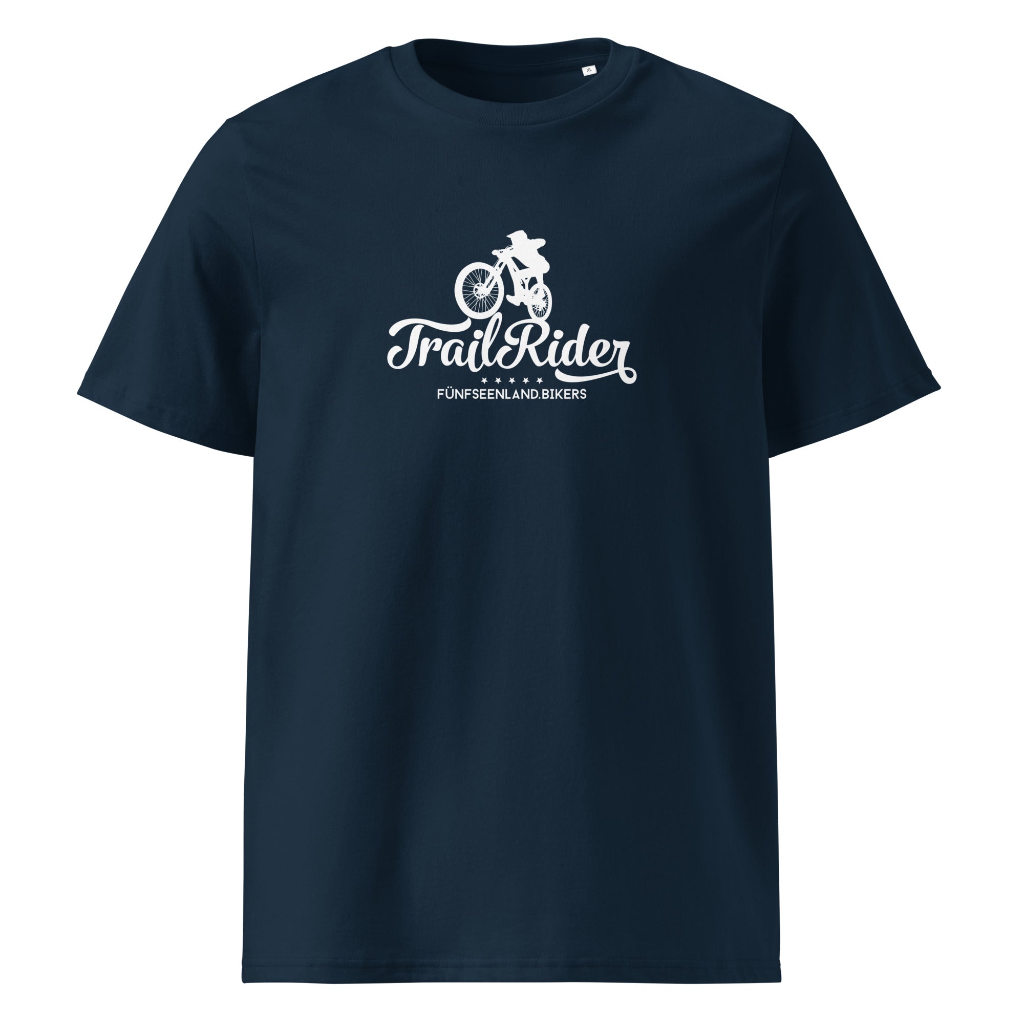 Mountainbike T-Shirt Unisex – Trail Rider, inspiriert von Bike, E-Bike, Rad und Fahrrad Touren am Ammersee, Starnberger See