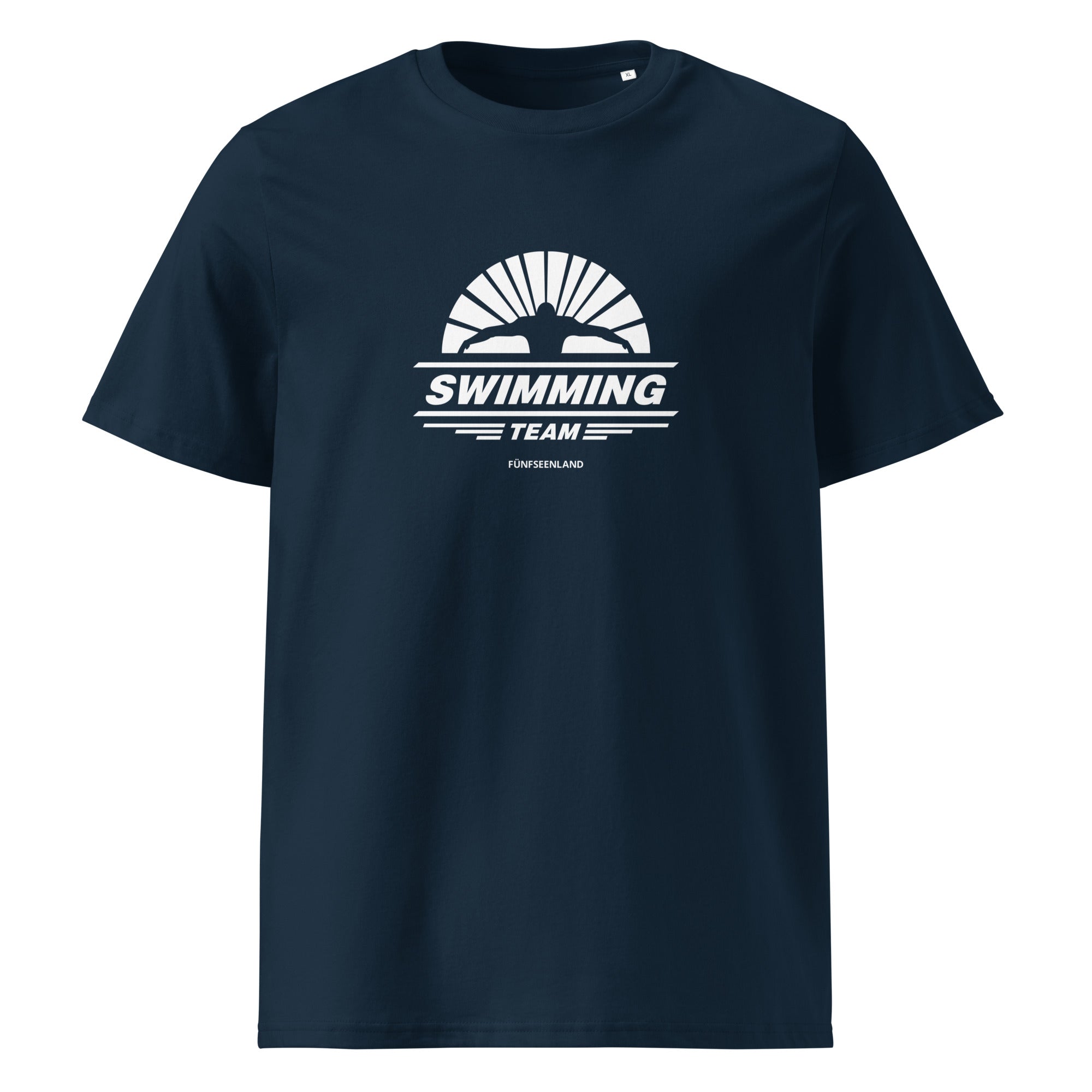 Schwimmer Team T-Shirt Unisex Dunkelblau – Schwimmsport Style inspiriert vom Schwimmen im Ammersee bei Herrsching & Dießen
