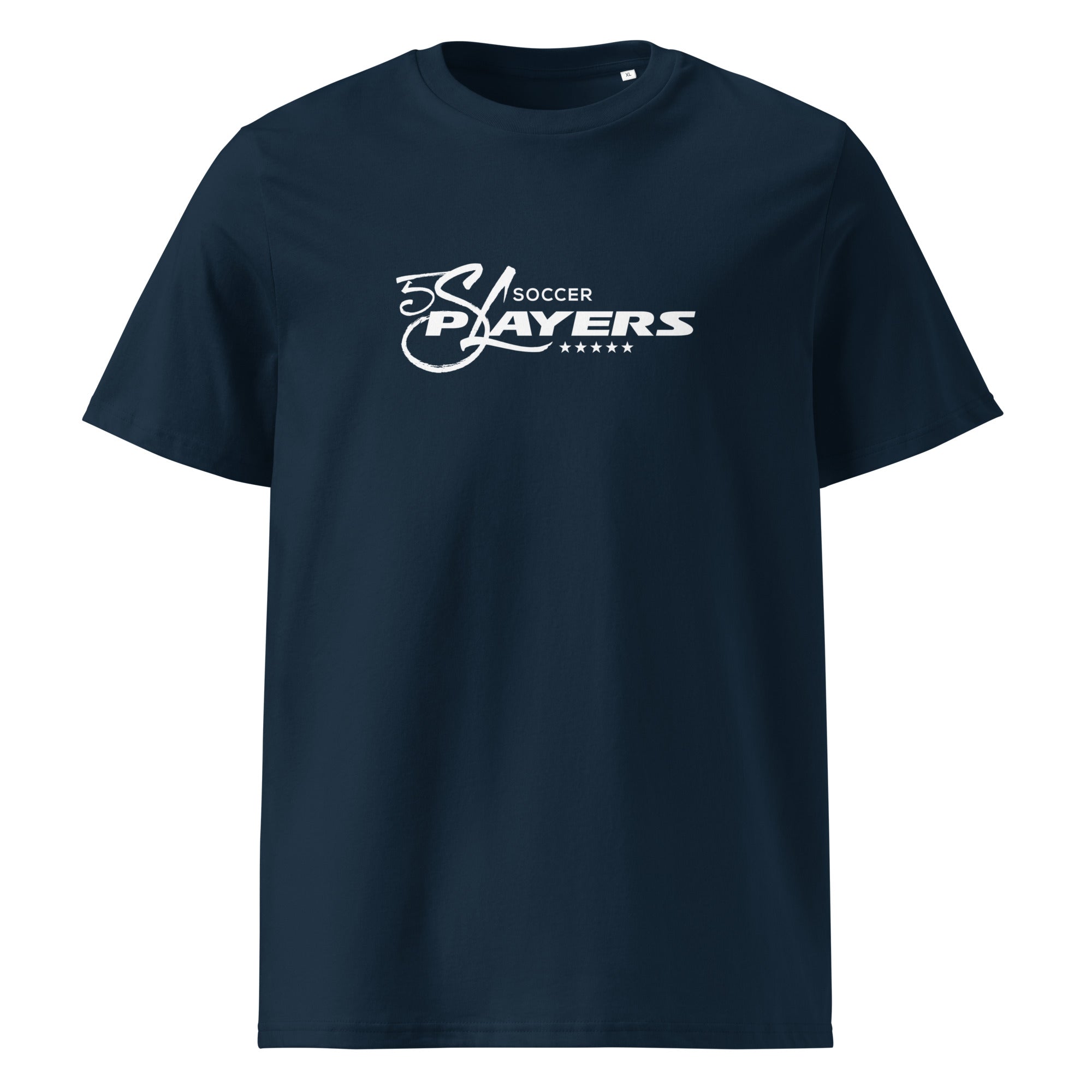 Fußball Unisex T-Shirt – 5SL Soccer Players, Navy, Blau, Sportmode inspiriert vom Fußball am Ammersee & Fünfseenland