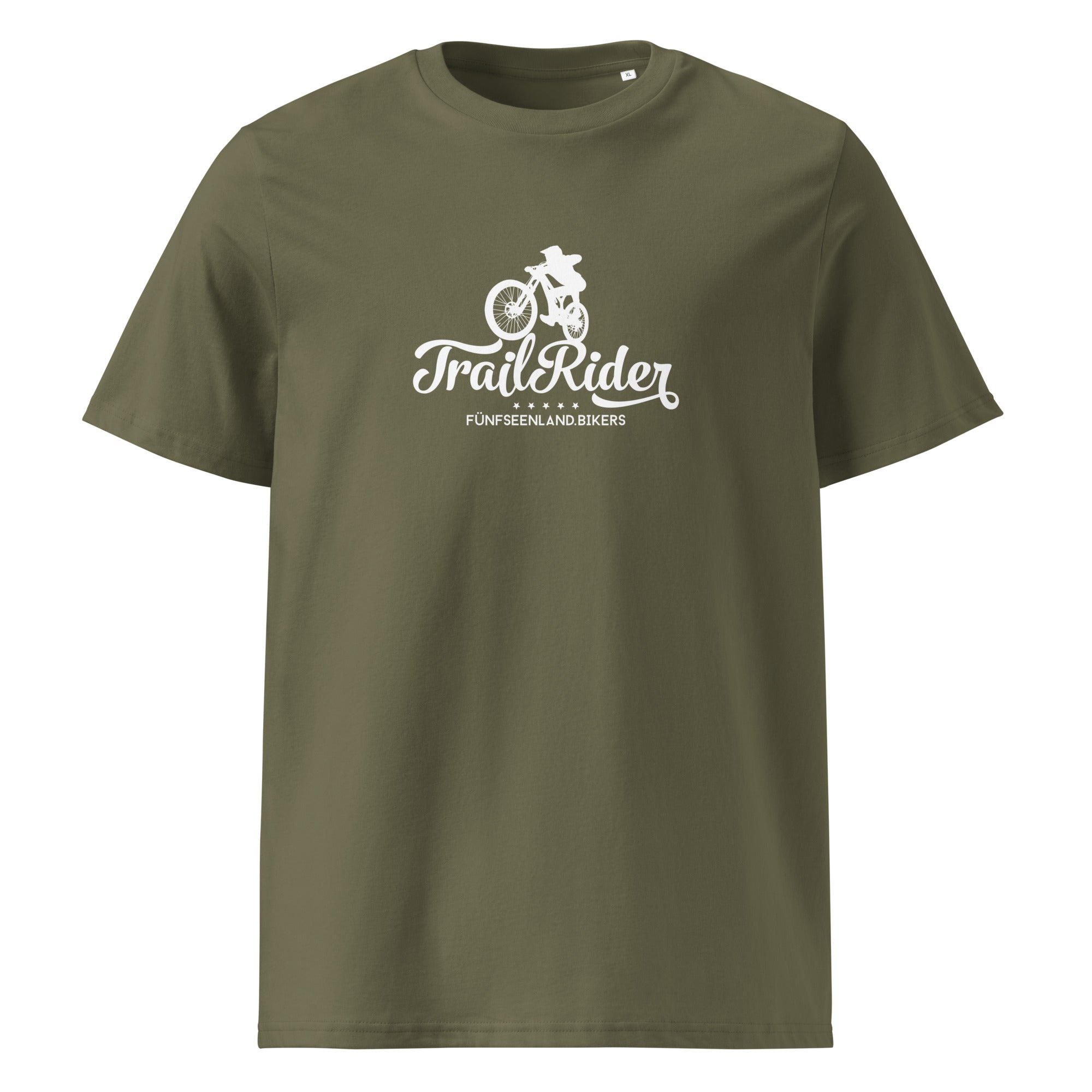 Mountainbike T-Shirt Unisex – Trail Rider, inspiriert von Bike, E-Bike, Rad und Fahrrad Touren am Ammersee, Starnberger See