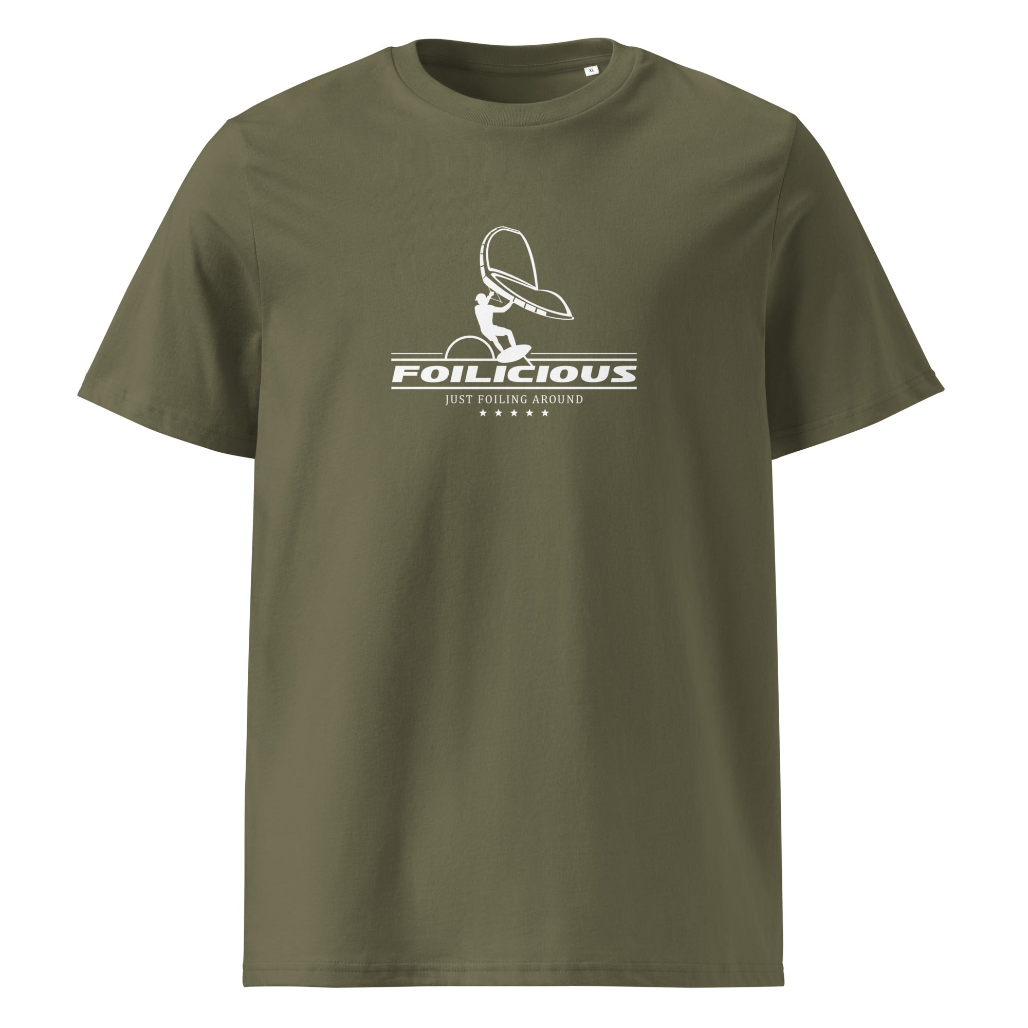Wingfoilen T-Shirt Unisex, olive grün, Wingfoil Shirt für Foilsufen in Inning am Ammersee & Starnberger See
