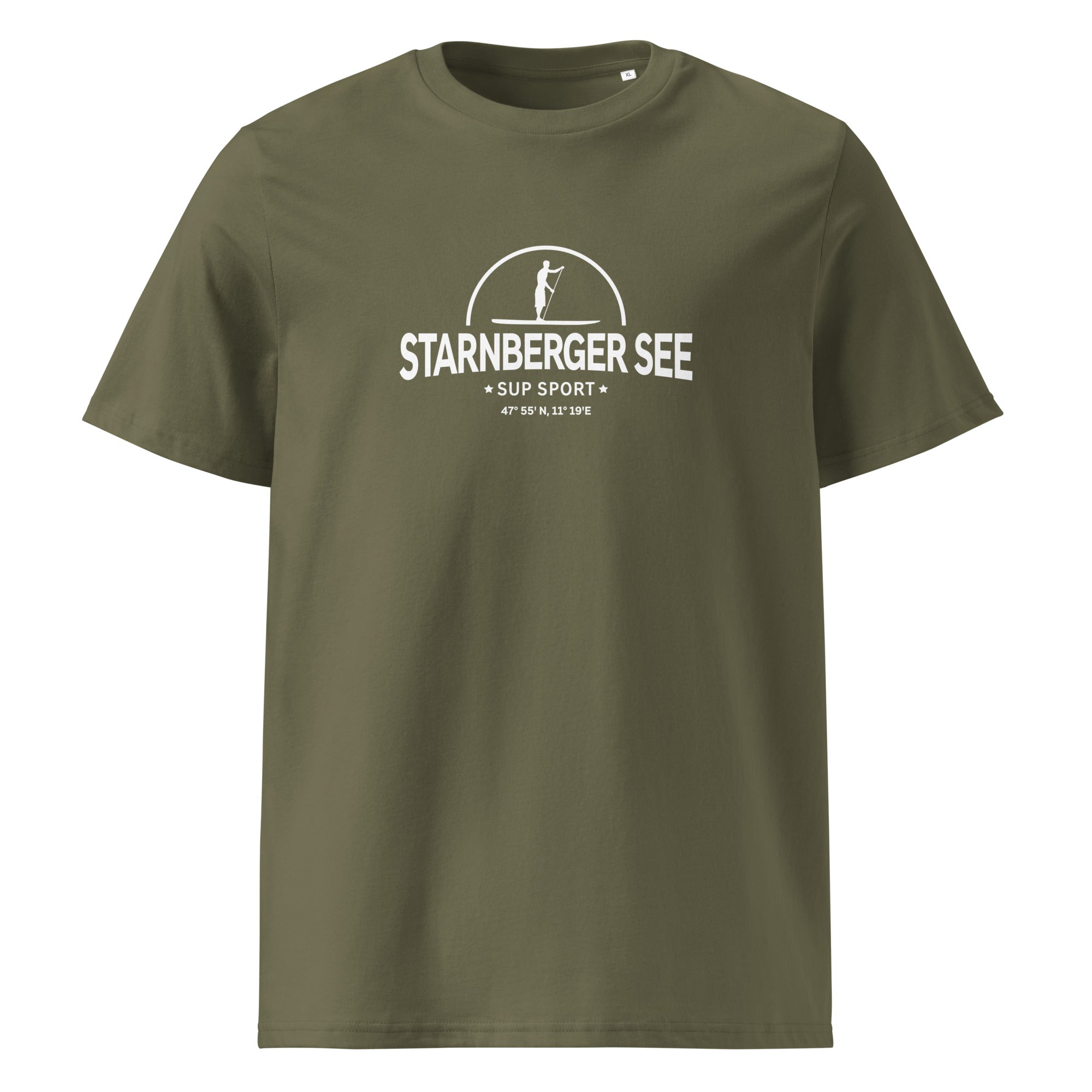 Starnberger See SUP T-Shirt Herren Olivgrün, nachhaltige Streetwear inspiriert vom Starnberger See & Bernried im Fünfseenland