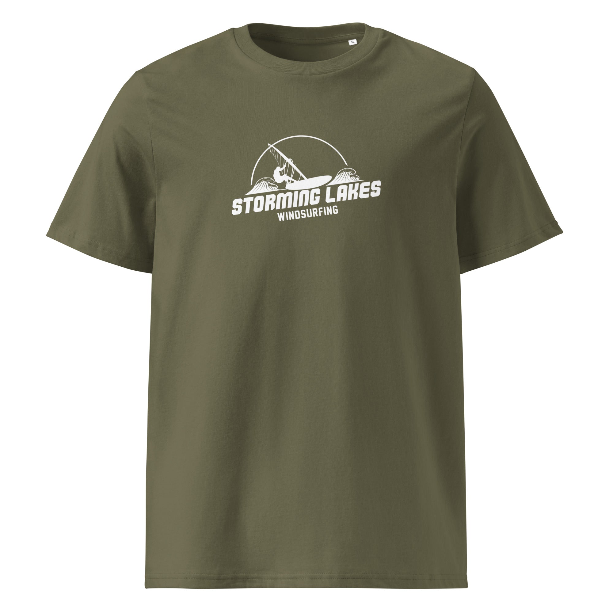 Windsurfen T-Shirt Unisex – Storming Lakes Windsurfing inspiriert vom Ammersee, Starnberger See, Wörthsee, Pilsensee