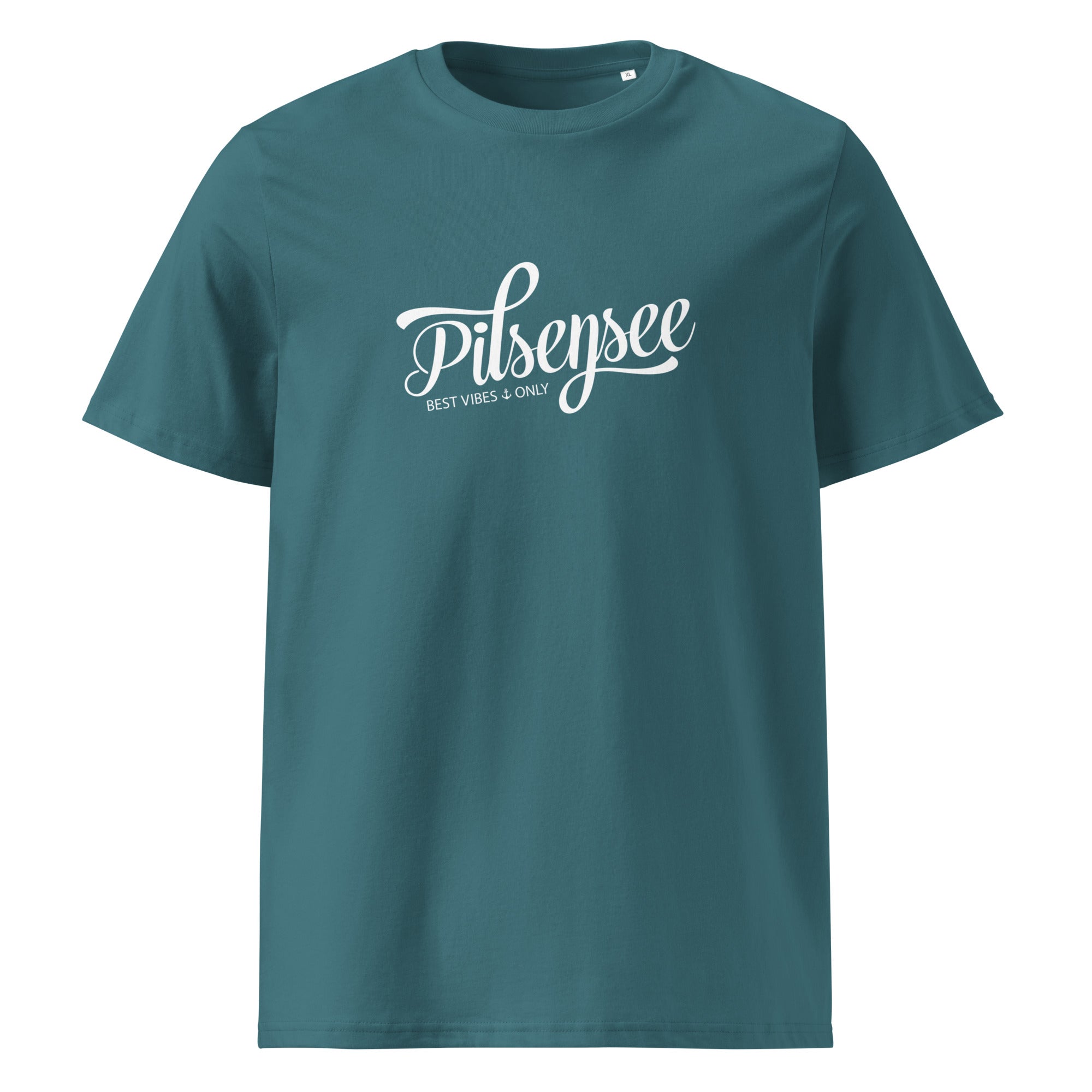 Pilsensee T-Shirt Unisex Petrol – moderner Look inspiriert vom Schloss Seefeld, Sports Field Seefeld & Sporthalle Hechendorf
