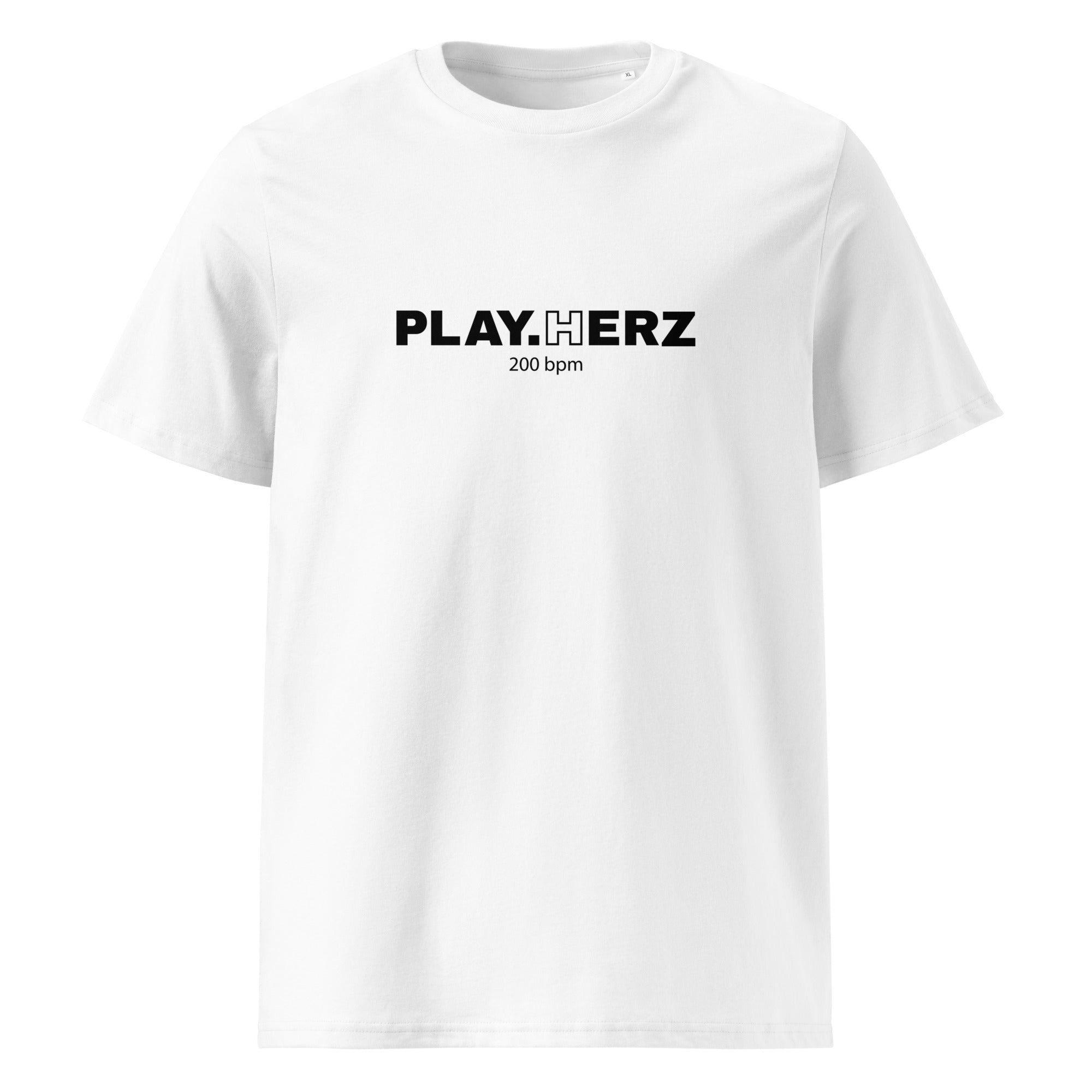 Fußball Unisex T-Shirt – Play(h)erz, Weiß | Ammersoul Streetwear & Mode | Frontansicht