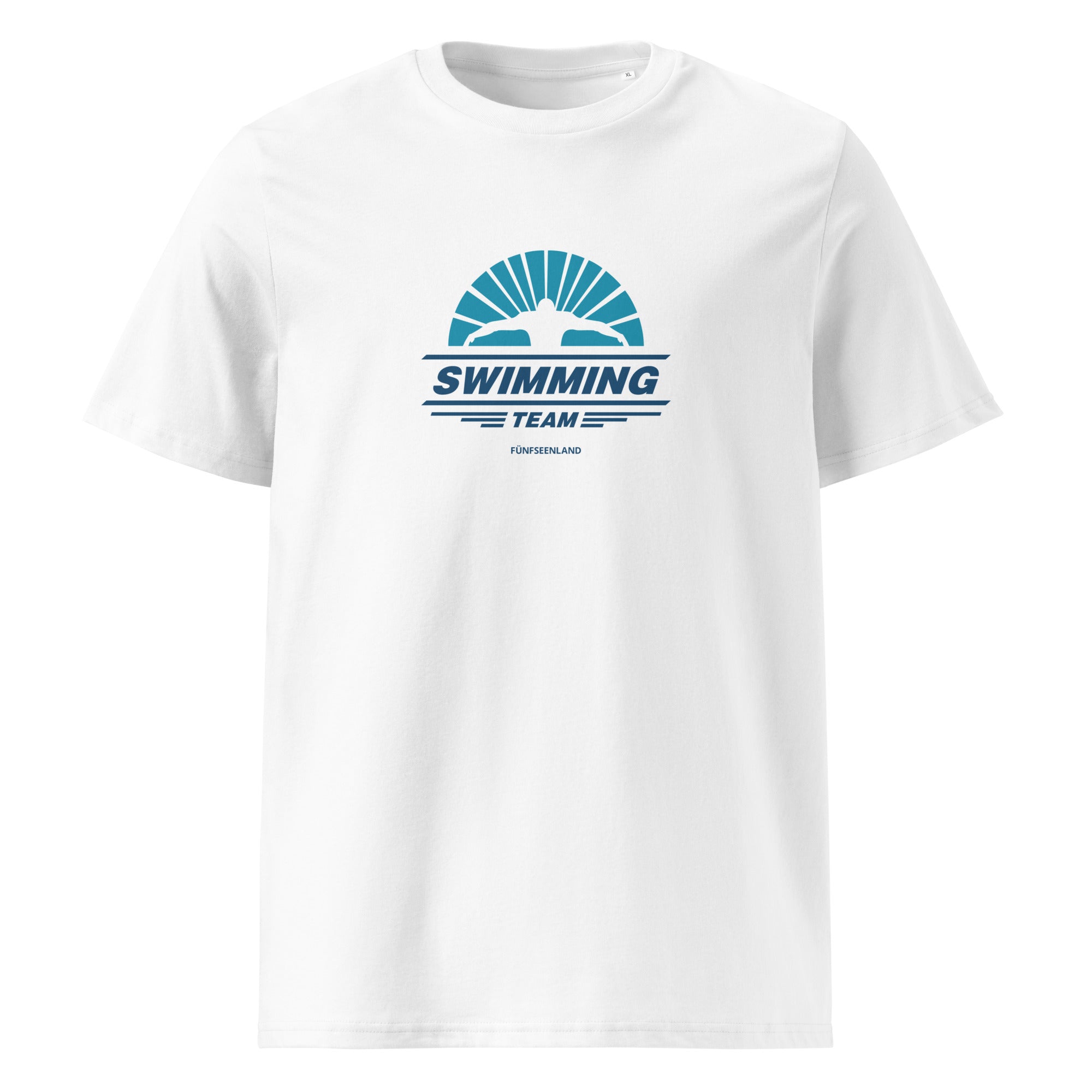 Schwimmen T-Shirt Unisex – Swimming Team inspiriert vom Schwimmen am Ammersee, Starnberger See, Wörthsee, Pilsensee, Weßling