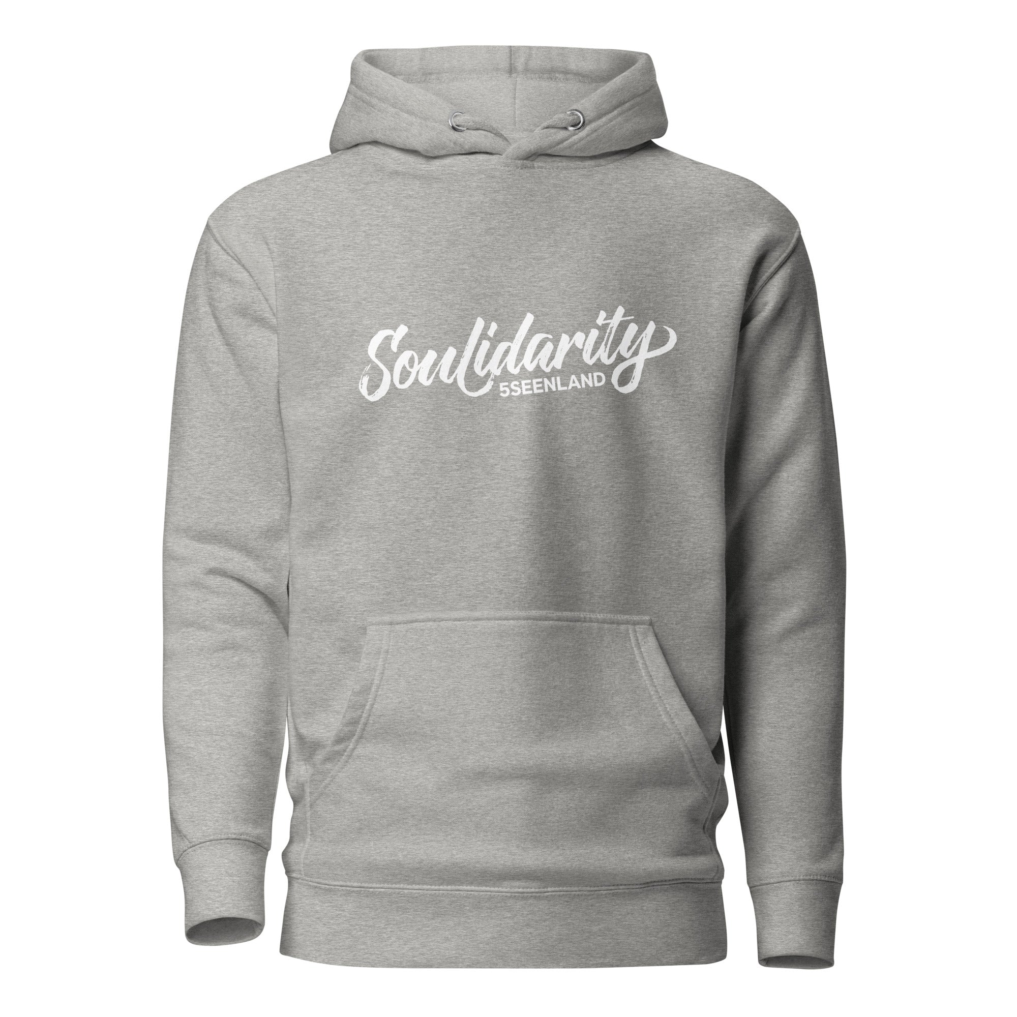Soulidarity Hoodie Unisex Grau – nachhaltige Streetwear inspiriert vom Ammersee & Fünfseenland in Bayern