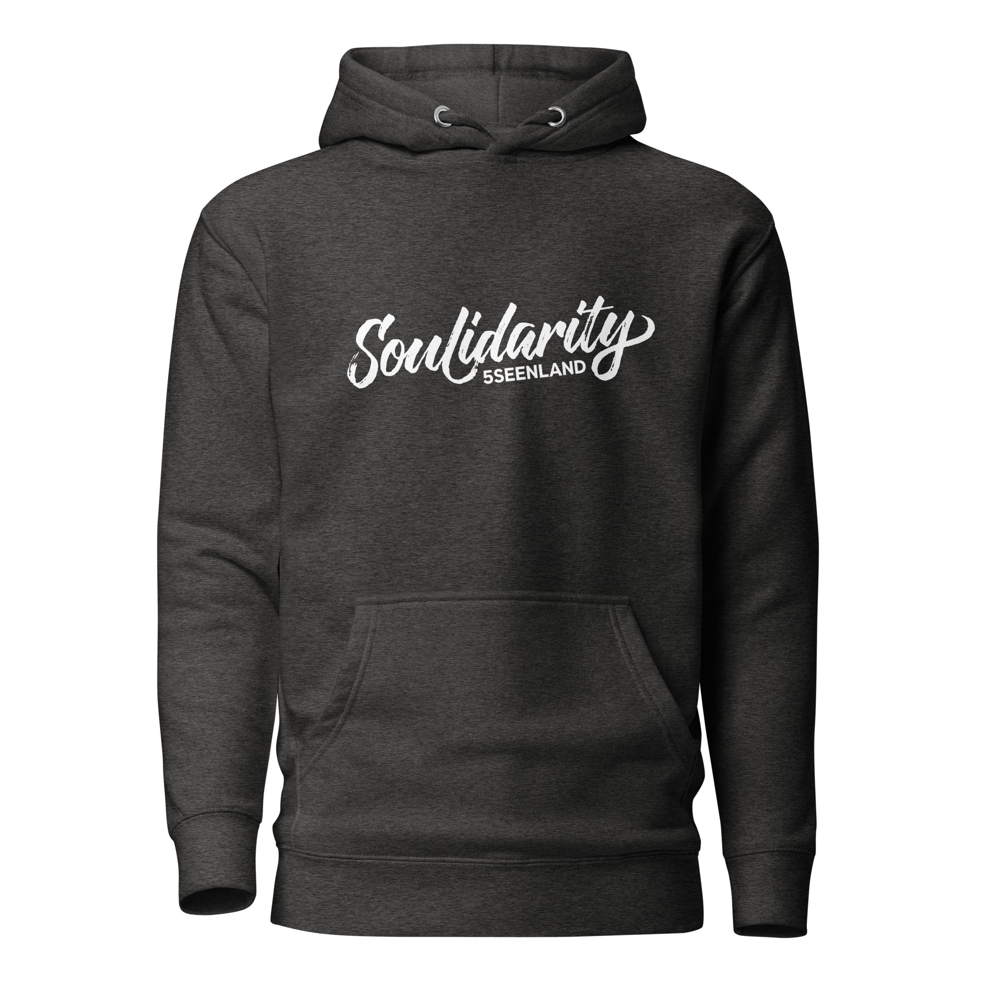 Soulidarity Hoodie Unisex Dunkelgrau – nachhaltige Mode inspiriert vom Ammersee & Starnberger See in Bayern