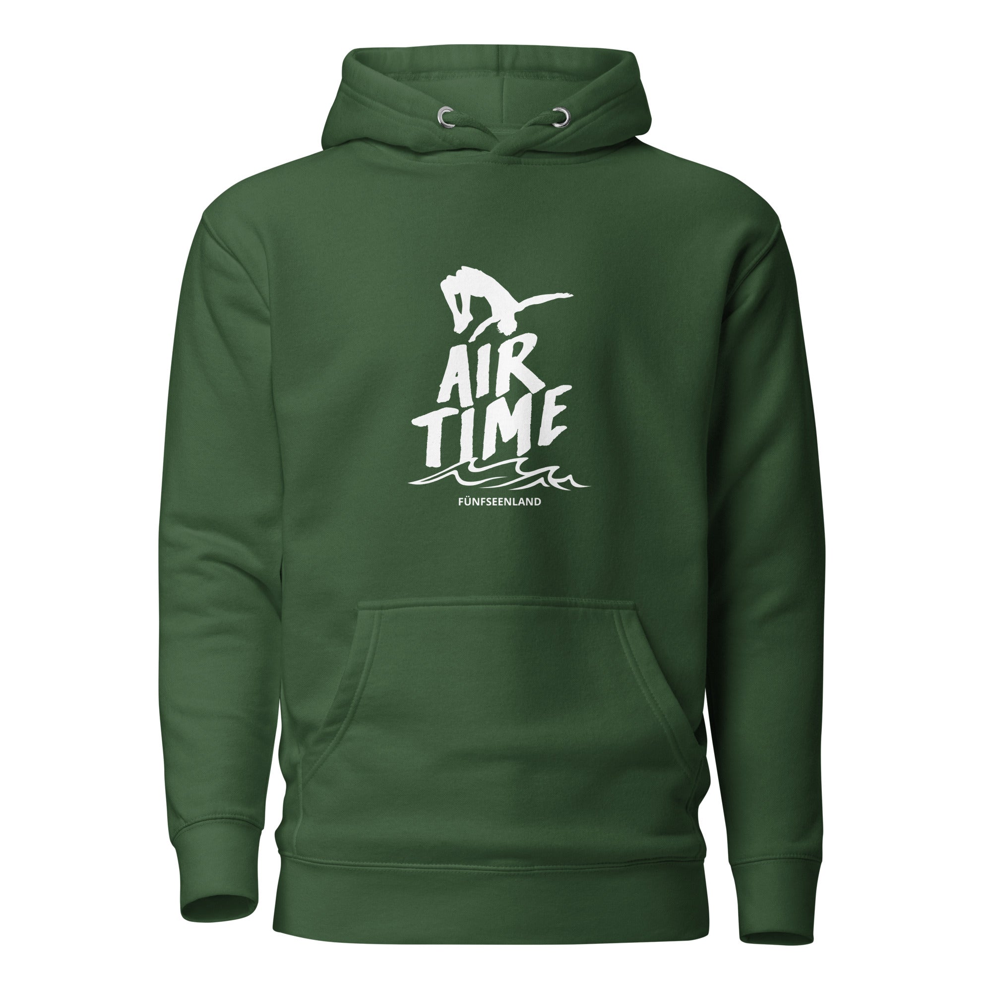Dive & Jump Hoodie Unisex – Air Time, inspiriert vom Ammersee, Starnberger See, Wörthsee, Pilsensee, Weßlinger See in Bayern