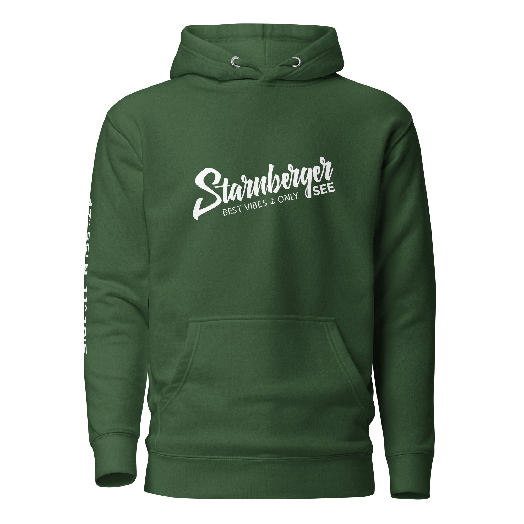 Starnberger See Hoodie Grün – nachhaltiger See Hoodie inspiriert von Starnberger See & Leoni bei Starnberg