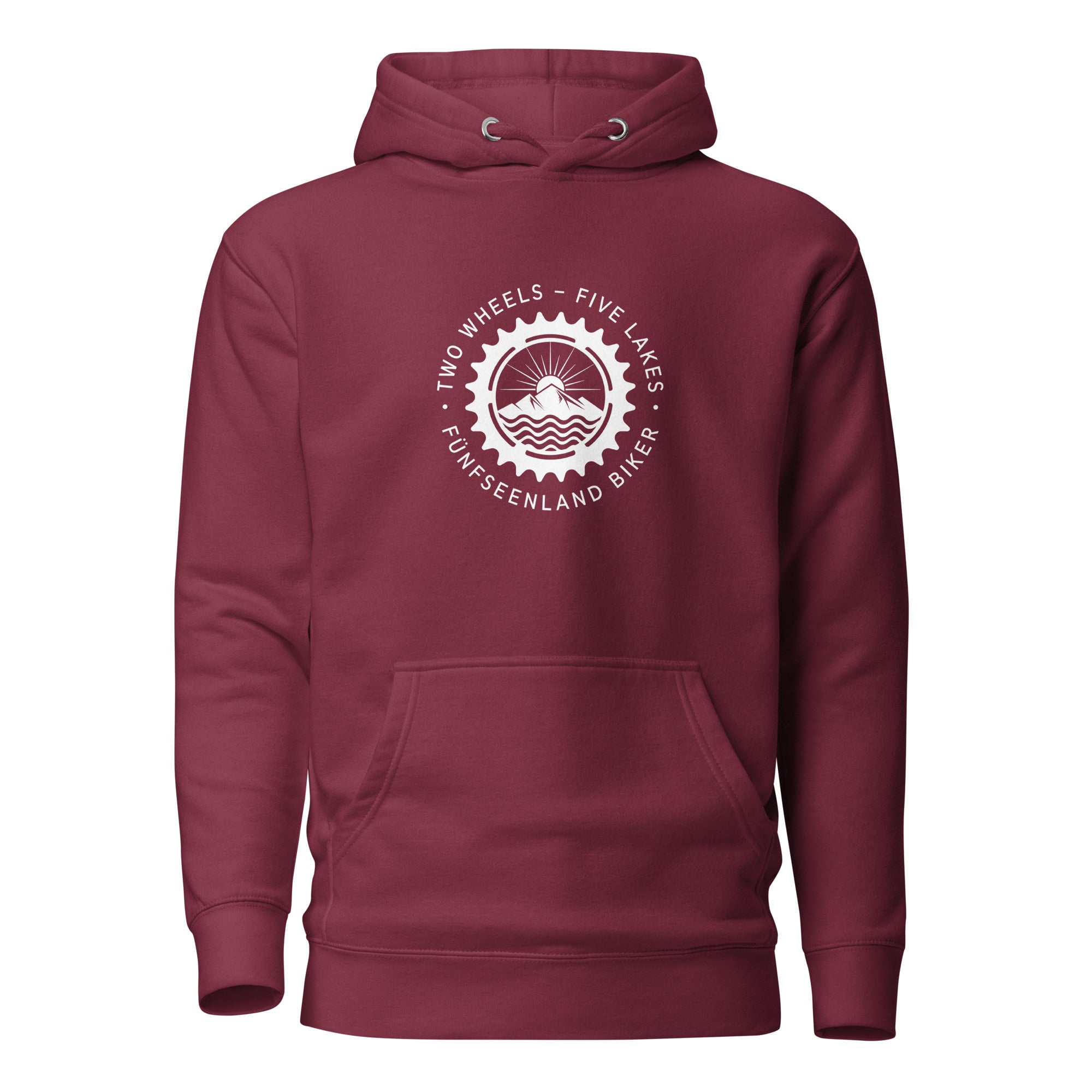 Mountainbike Hoodie Unisex, inspiriert vom Bike & E-Bike Touren am Ammersee, Starnberger See, Wörthsee, Pilsensee, Weßling