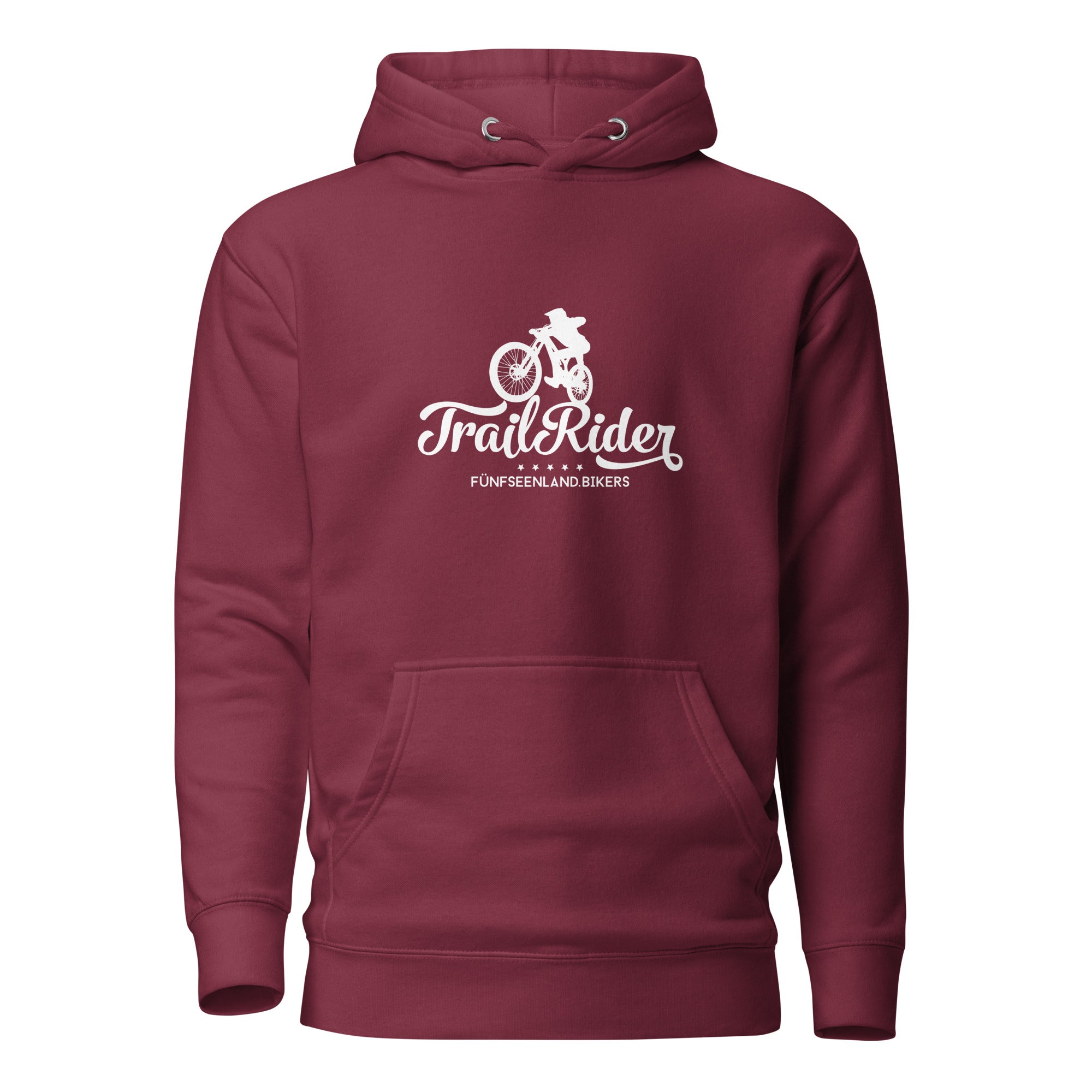 Mountainbike Hoodie Unisex, Trail Rider inspiriert von Bike & E-Bike Touren am Ammersee, Starnberger See, Wörthsee, Pilsensee