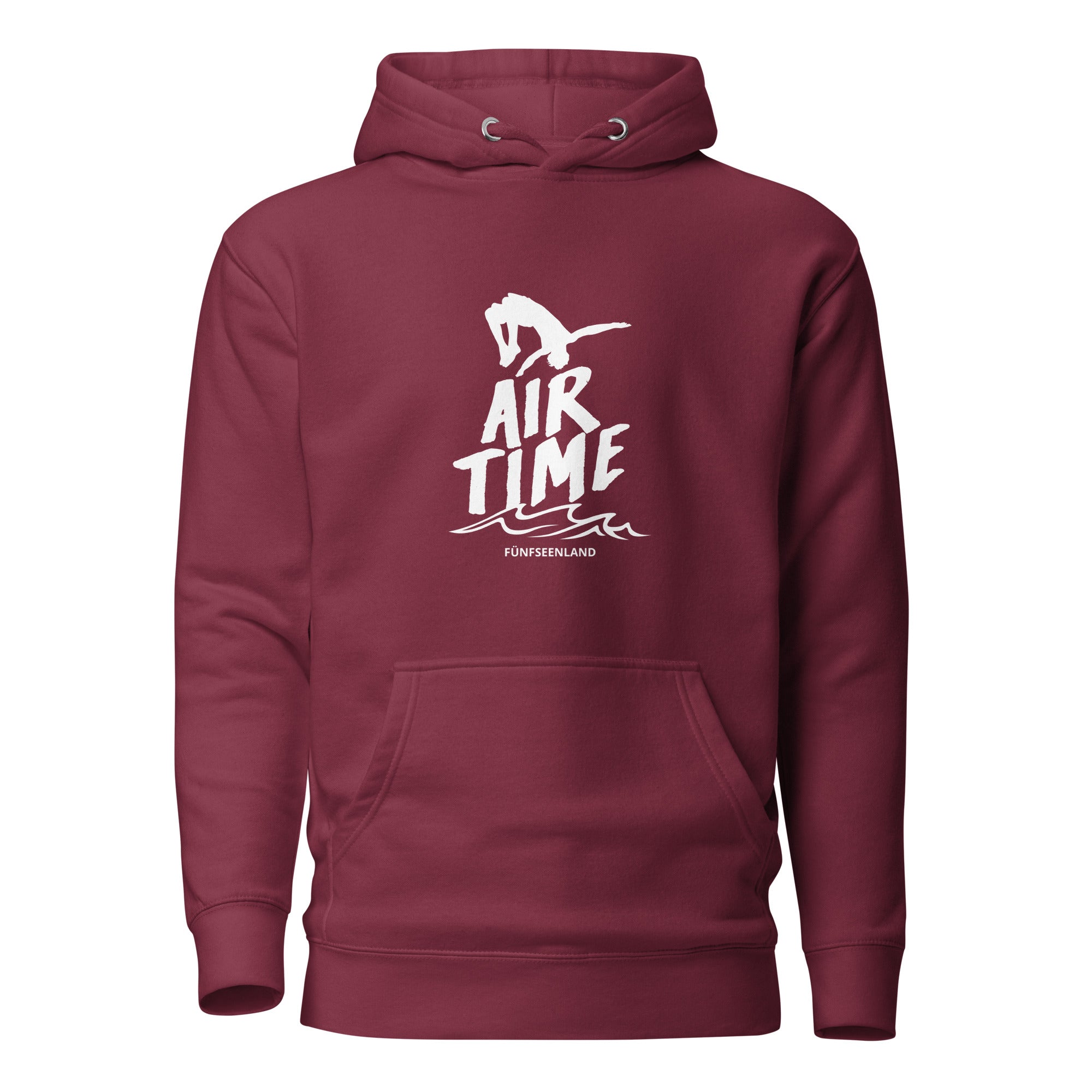 Dive & Jump Hoodie Unisex – Air Time, inspiriert vom Ammersee, Starnberger See, Wörthsee, Pilsensee, Weßlinger See in Bayern