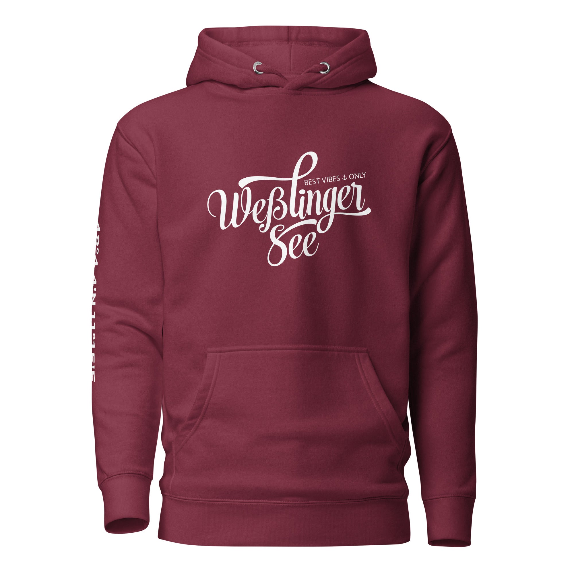 Wesslinger See Hoodie Unisex, Weßling Kapuzenpullover inspiriert vom Lebensgefühl am Weßlinger See & Weßling im Fünfseenland
