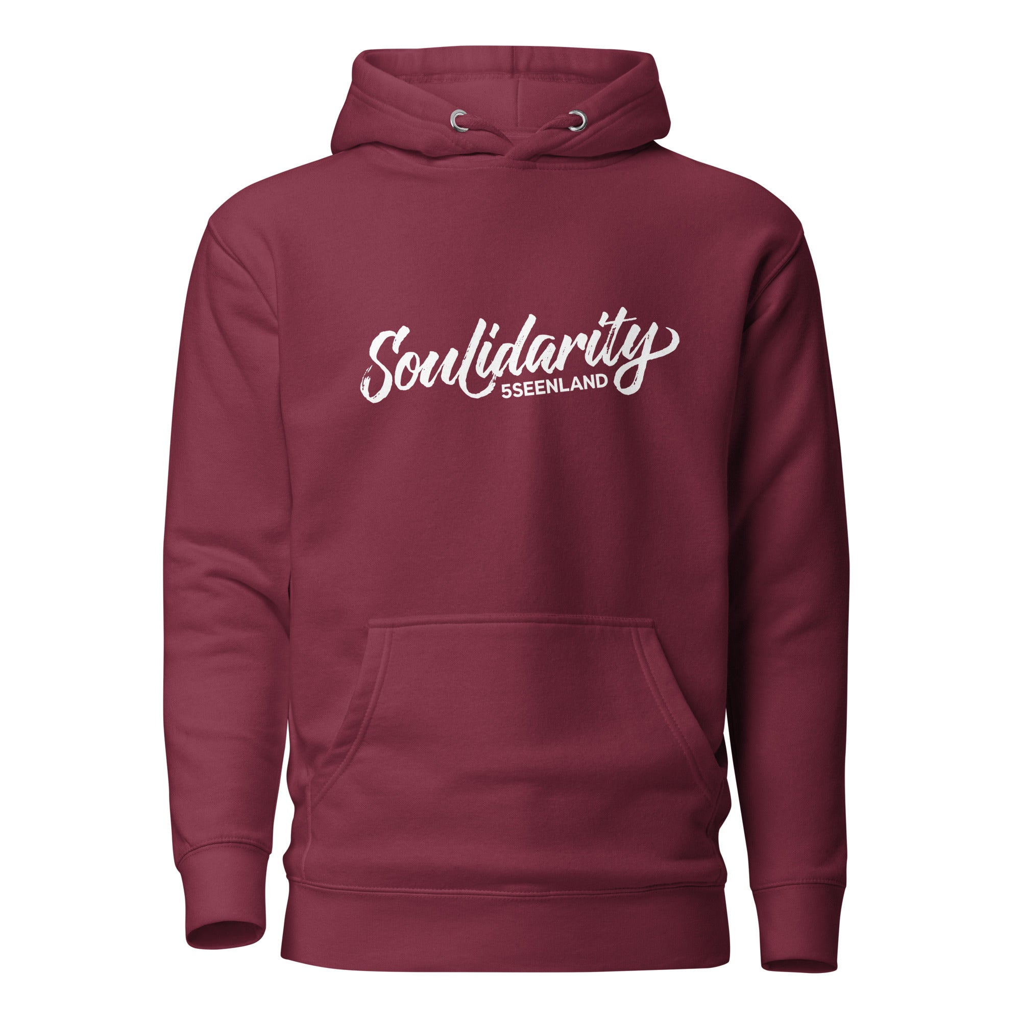 Soulidarity Hoodie Unisex Rot – nachhaltige Streetwear inspiriert von Seeshaupt & Münsing am Starnberger See