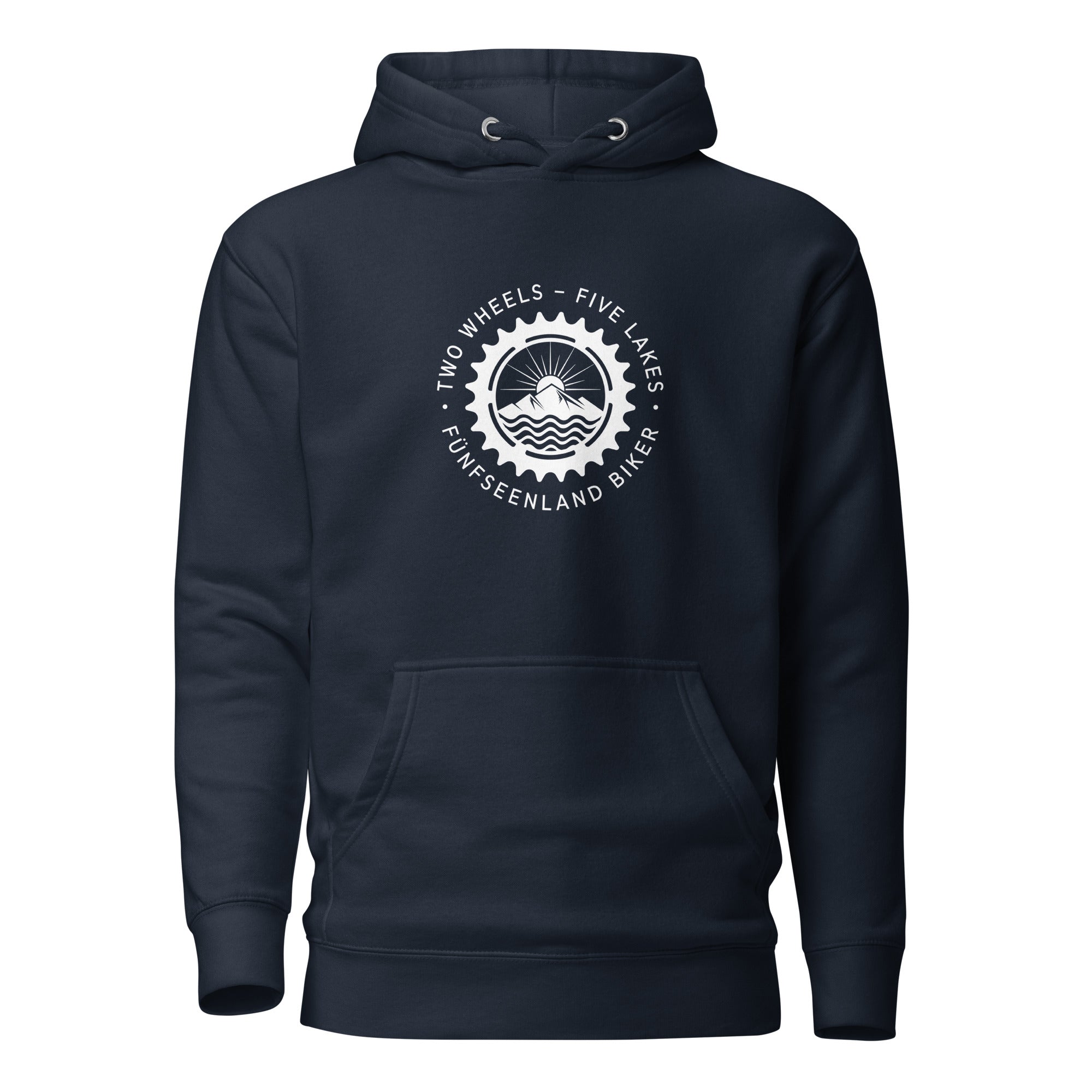 Mountainbike Hoodie Unisex, inspiriert vom Bike & E-Bike Touren am Ammersee, Starnberger See, Wörthsee, Pilsensee, Weßling