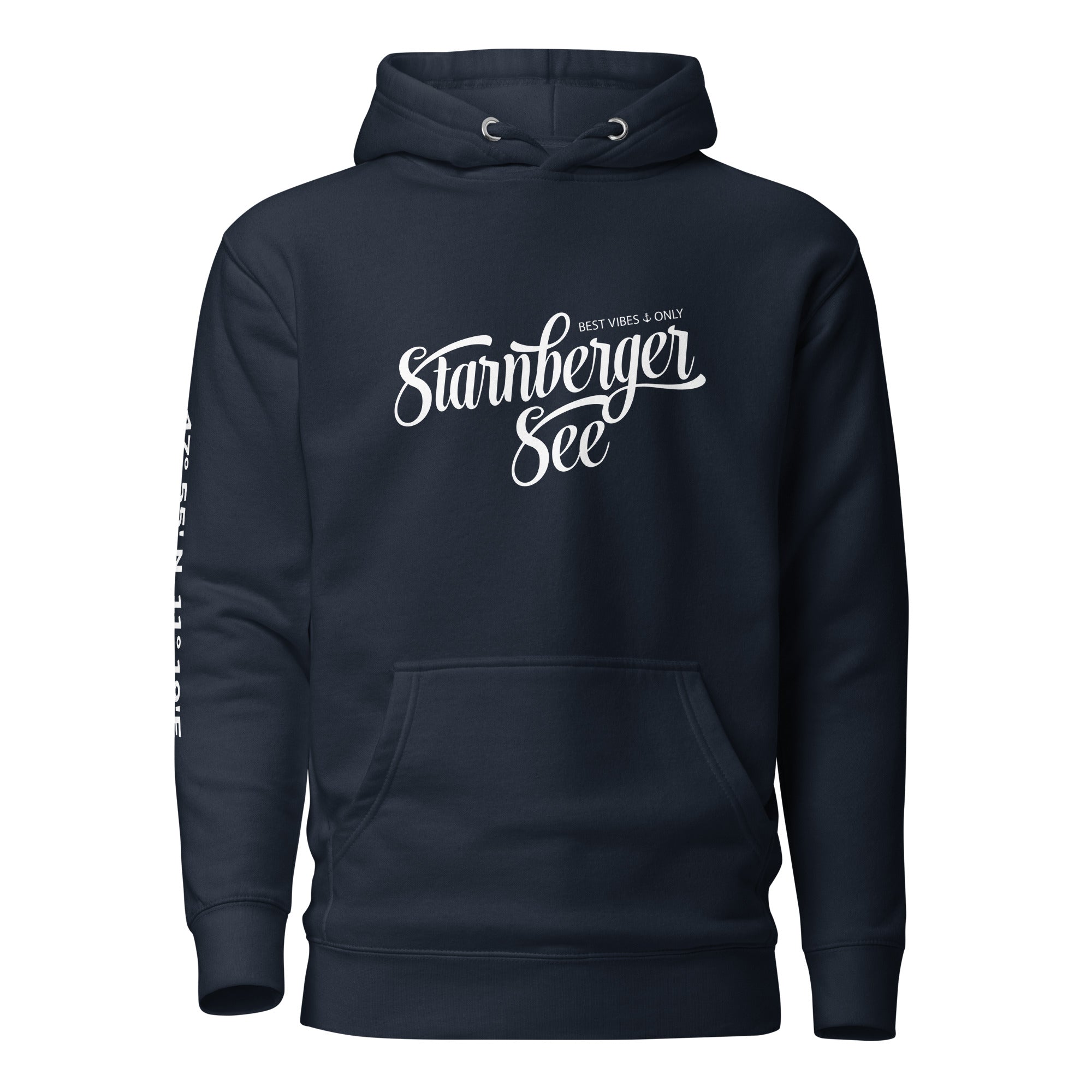 Starnberger See Hoodie Unisex, Navy – nachhaltige Streetwear inspiriert vom Starnberger See & Feldafing im Fünfseenland