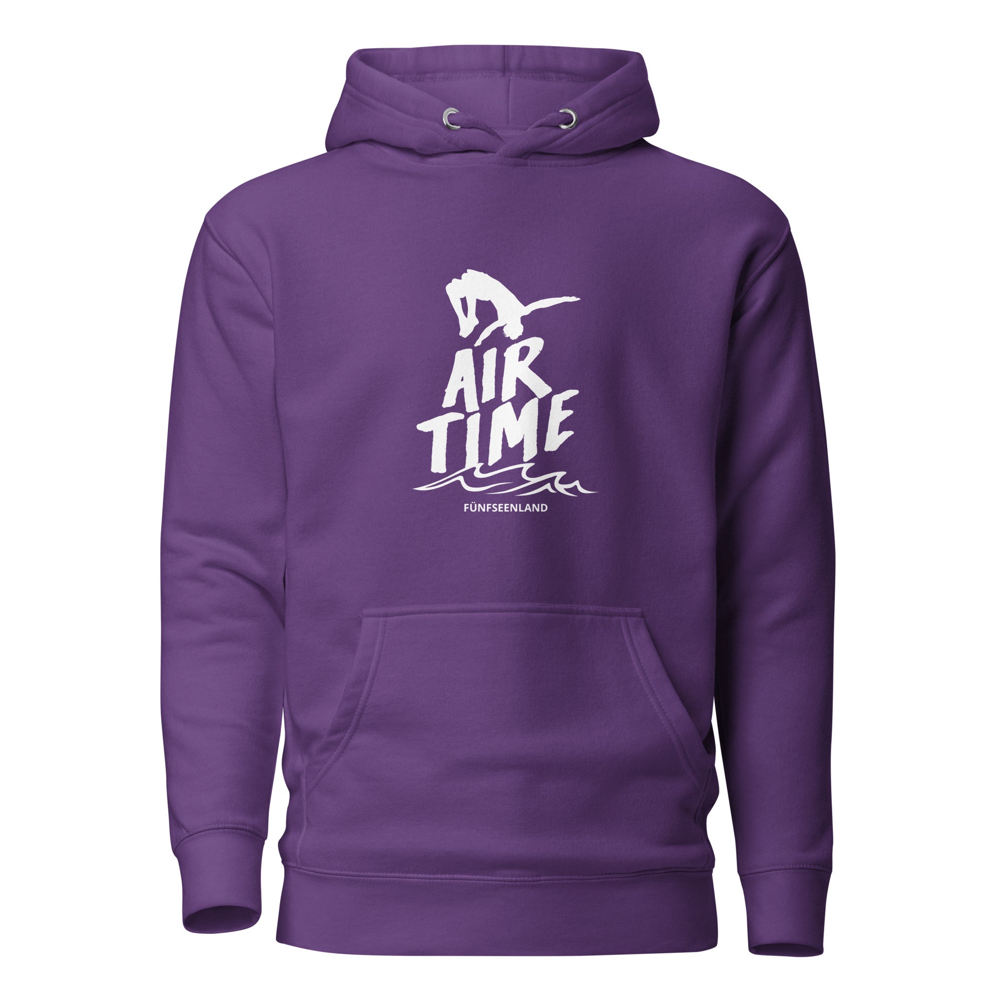 Dive & Jump Hoodie Unisex – Air Time, inspiriert vom Ammersee, Starnberger See, Wörthsee, Pilsensee, Weßlinger See in Bayern