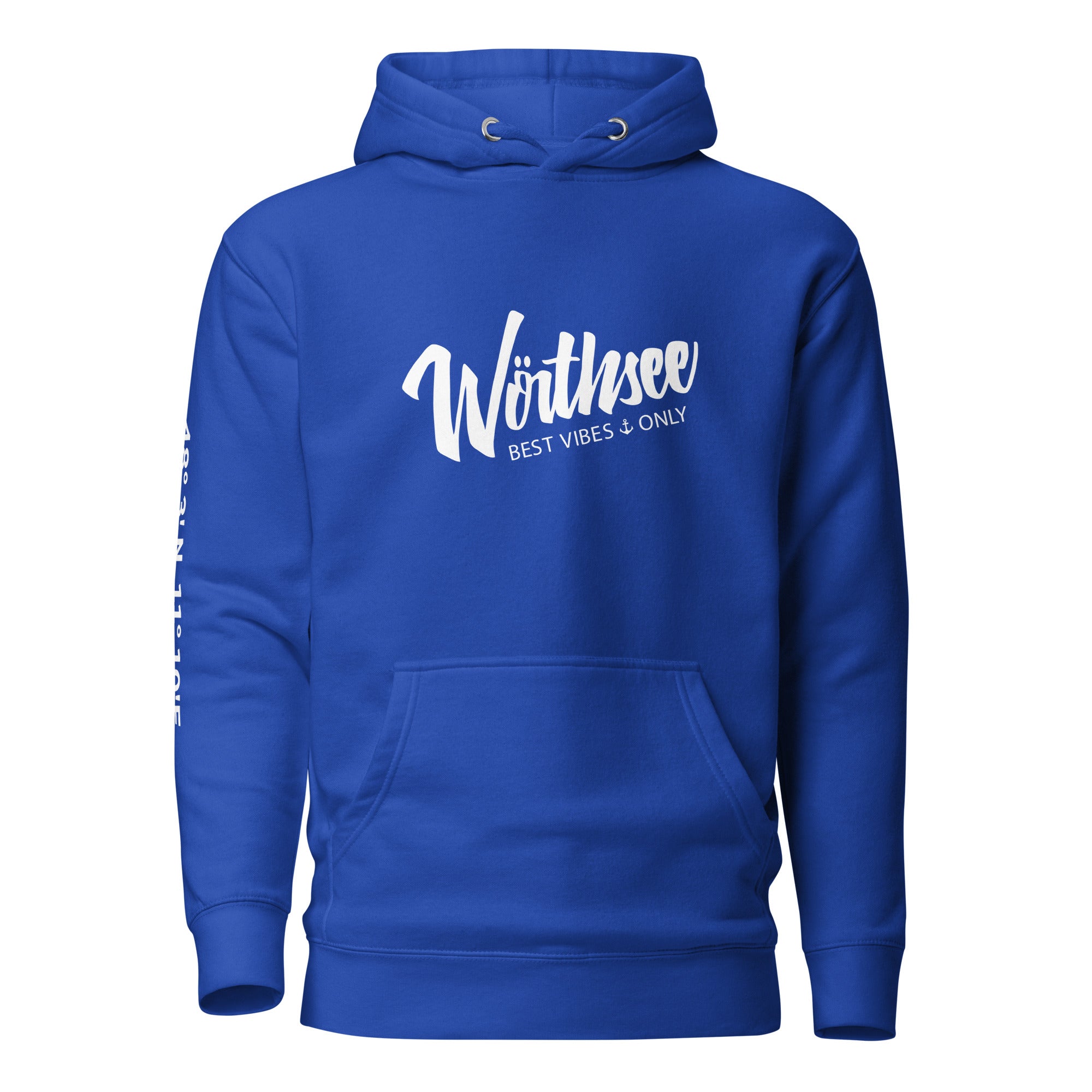 Wörthsee Hoodie Unisex – Best Vibes Only, inspiriert vom Lebensgefühl am Wörthsee im Fünfseenland in Bayern.
